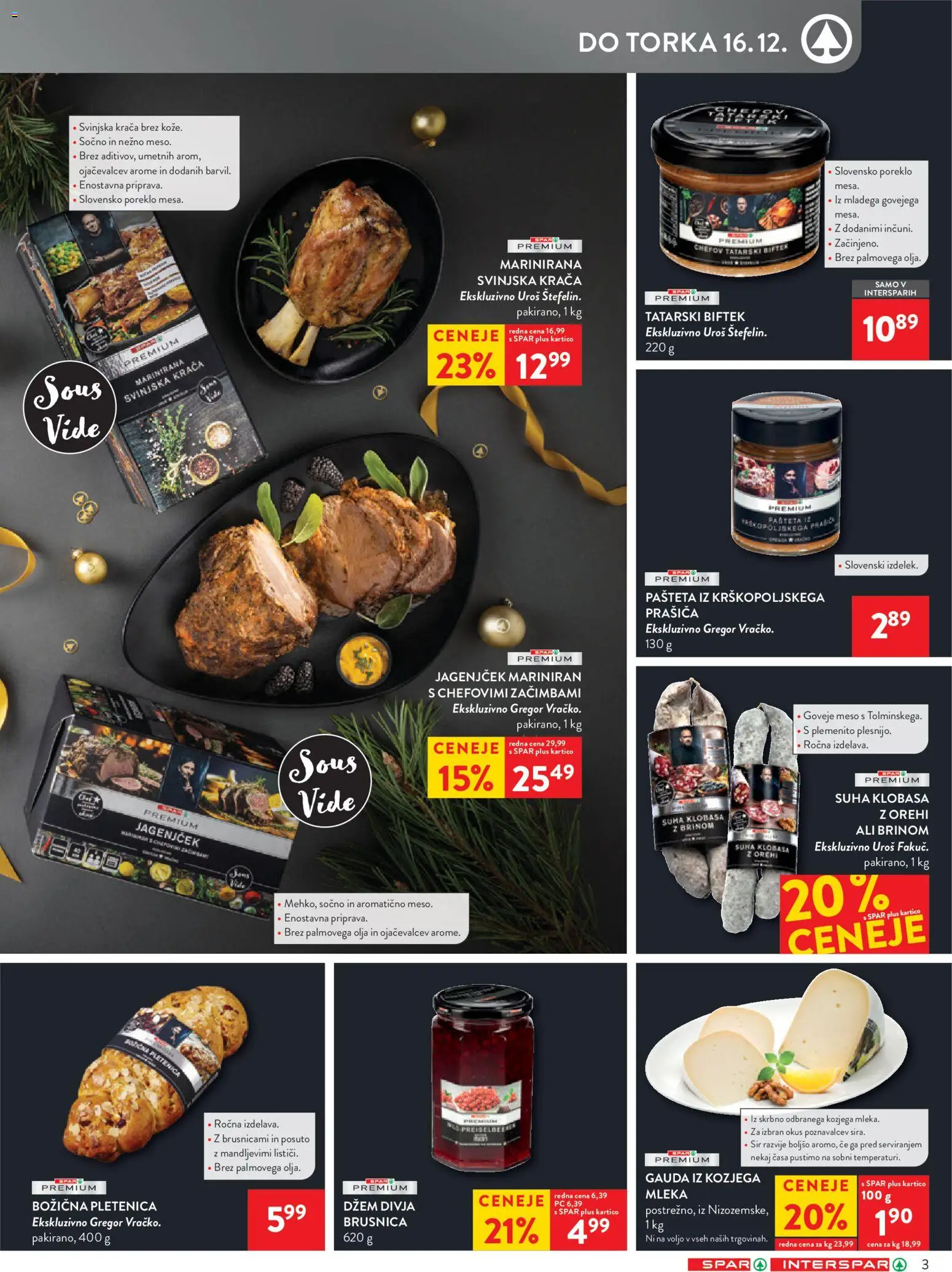Novi Spar katalog ponudbe – veljaven od 10.12.2025 | Stran: 3 | Izdelki: Gauda, Džem, Sir, Goveje meso