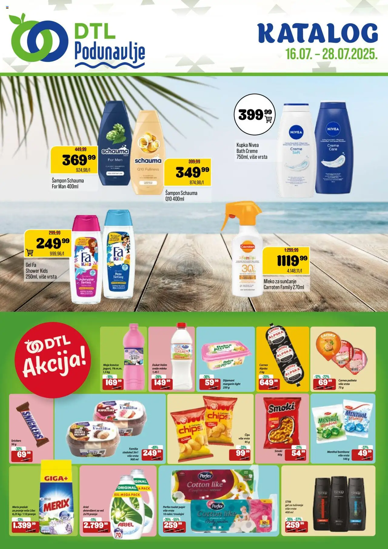 Podunavlje katalog - važi od 16.07.2025 | Strana: 1 | Proizvode: Deterdžent, Toalet papir, Nivea, Gel za tuširanje