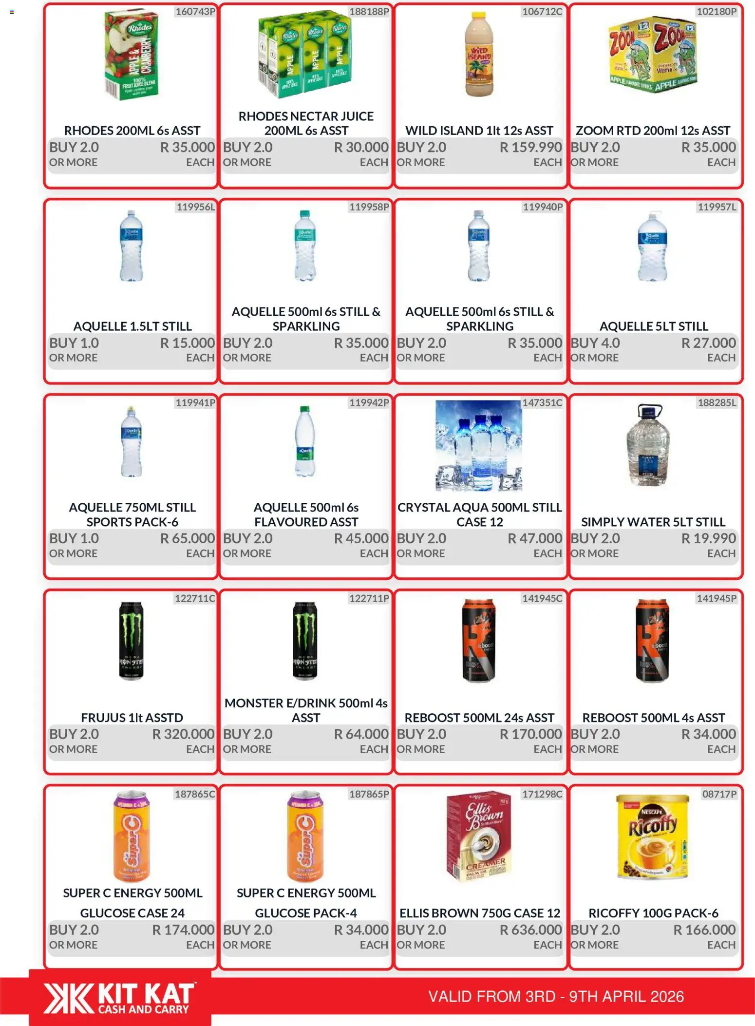 New KIT KAT Cash & Carry catalogue – valid from 03.04.2026 | Page: 11 | Products: Case, Creamer, Juice, Water