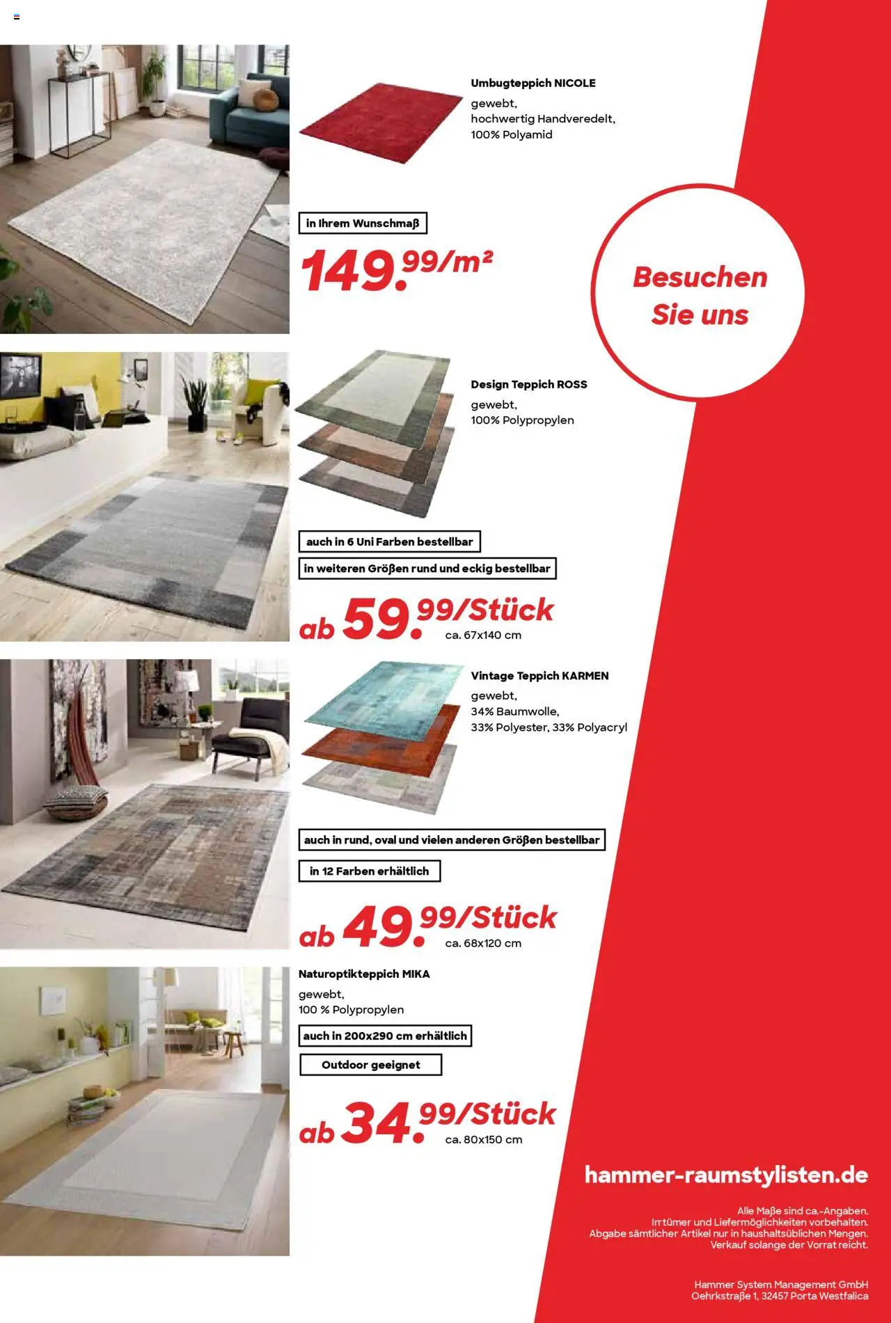Hammer Zuhause Prospekt 	 - gültig ab dem 11.08.2025 | Seite: 8 | Produkte: Teppich