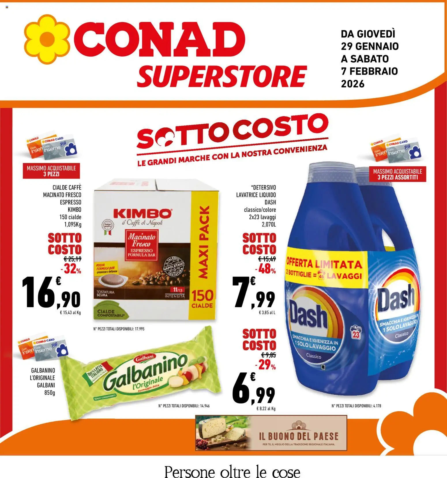 Volantino Conad del 29.01.2026 | Pagina: 1 | Prodotti: Caffè, Latte, Formaggio, Macinato