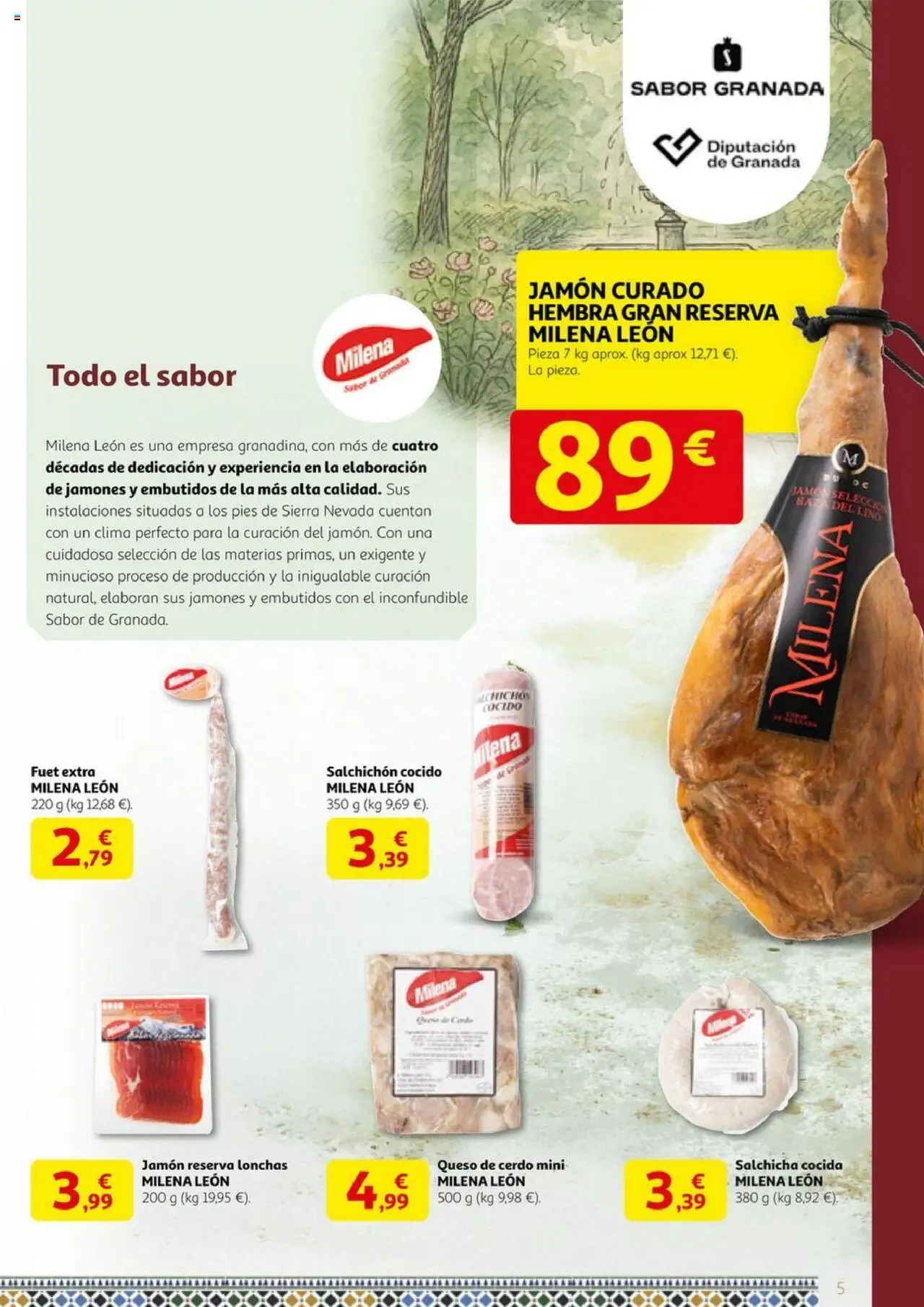 Alcampo - Granada sabe a tradición │ válido desde el 29.08.2025 | Página: 5 | Productos: Queso, Jamón, Cerdo, Νυχτικό