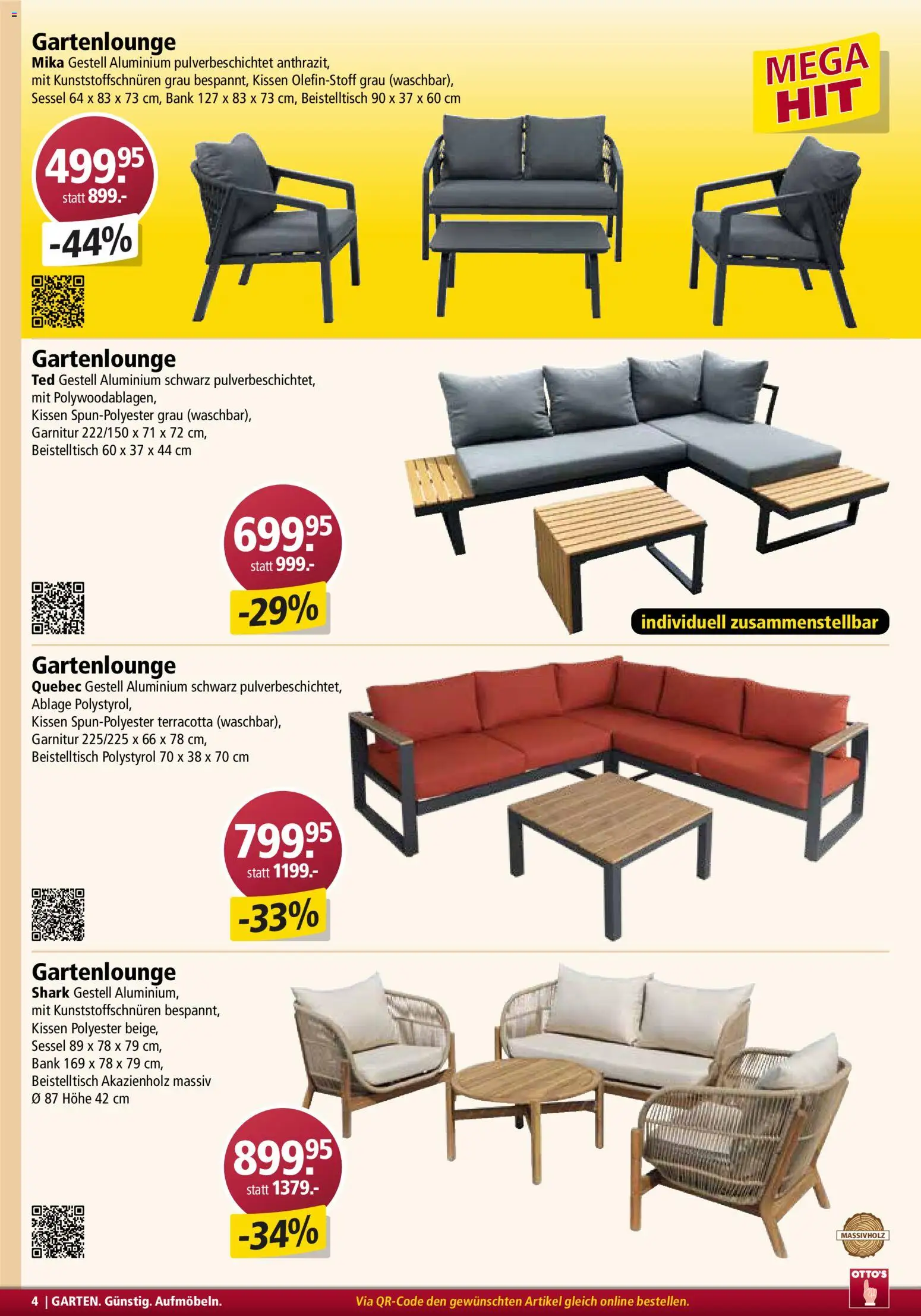 Otto's Aktionen Möbelflyer – gültig ab 01.03.2026 | Seite: 4 | Produkte: Kissen, Sessel, Beistelltisch