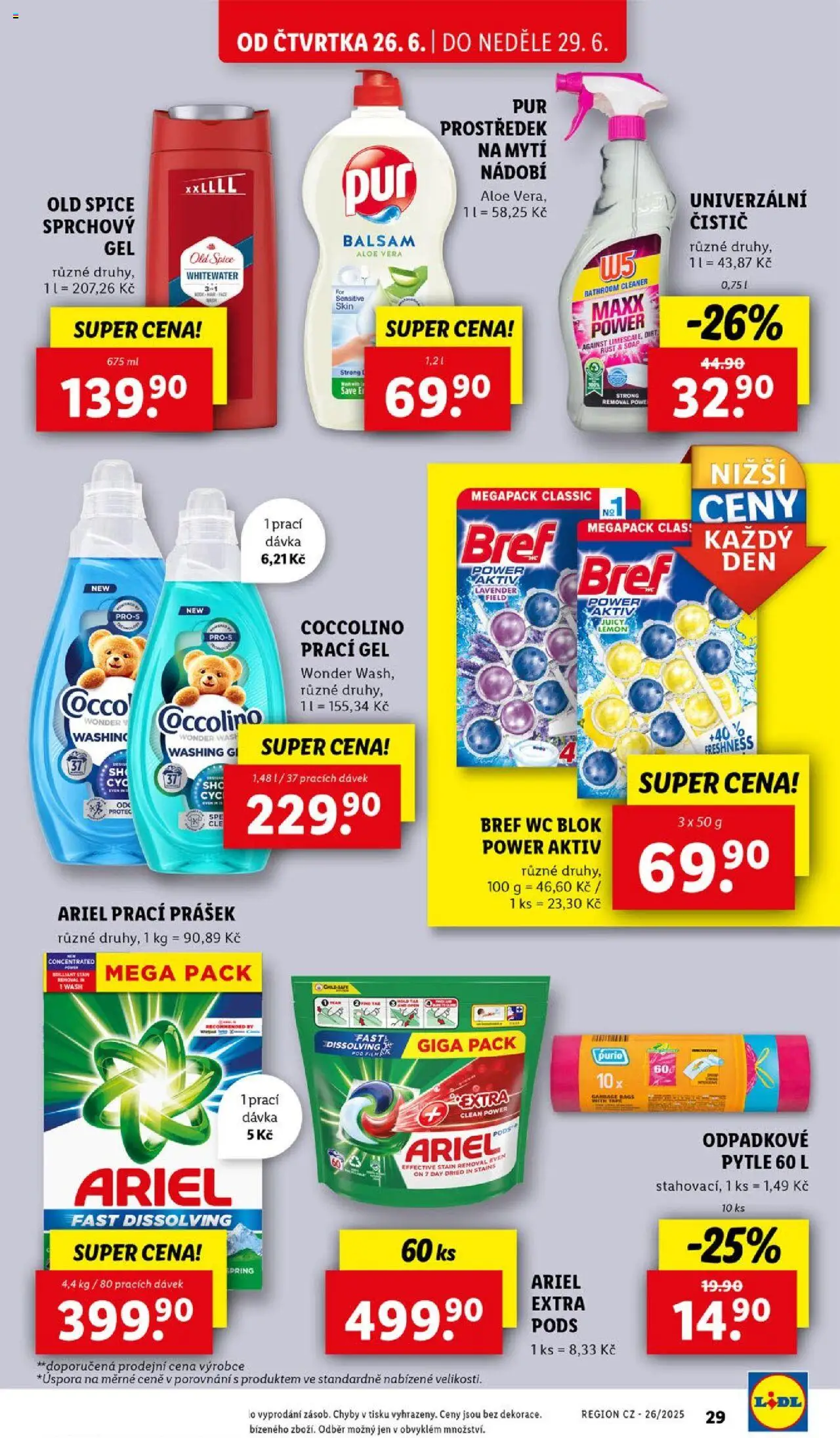 Lidl leták od 26.06.2025 | Strana: 28 | Produkty: Wc blok, Prací gel, Nádobí, Prací Prášek