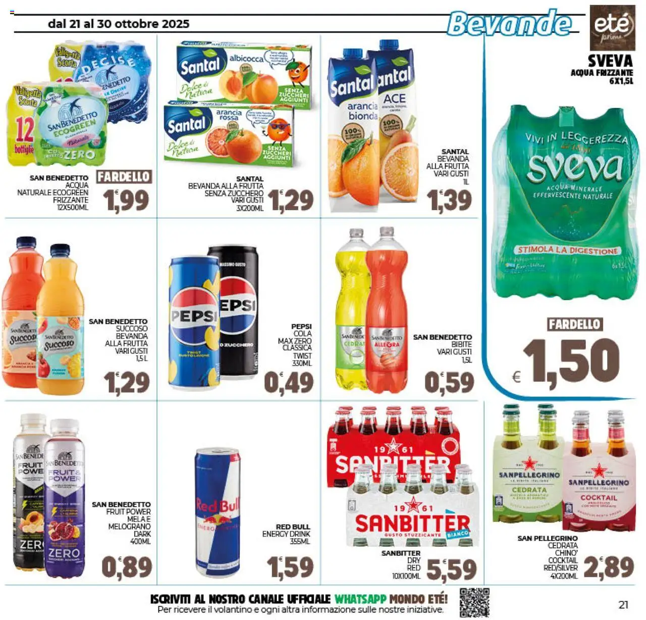 Volantino Eté del 21.10.2025 | Pagina: 21 | Prodotti: Frutta, Zucchero, Arancia, Red Bull