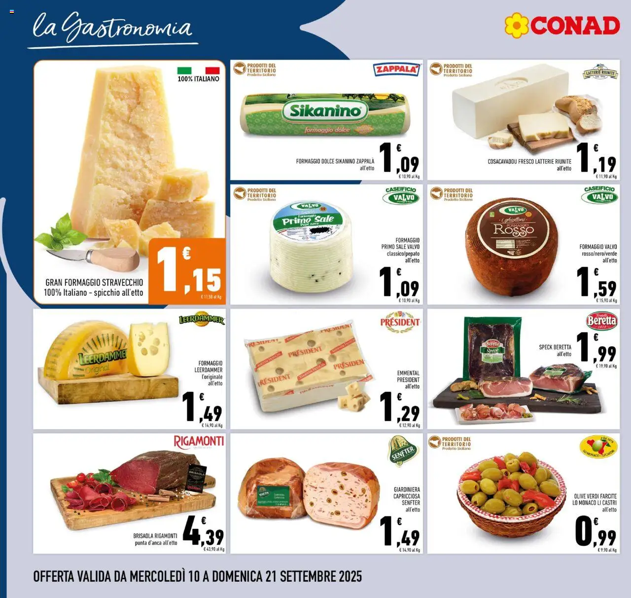 Volantino Conad del 10.09.2025 | Pagina: 6 | Prodotti: Speck, Sale, Pepe, Formaggio