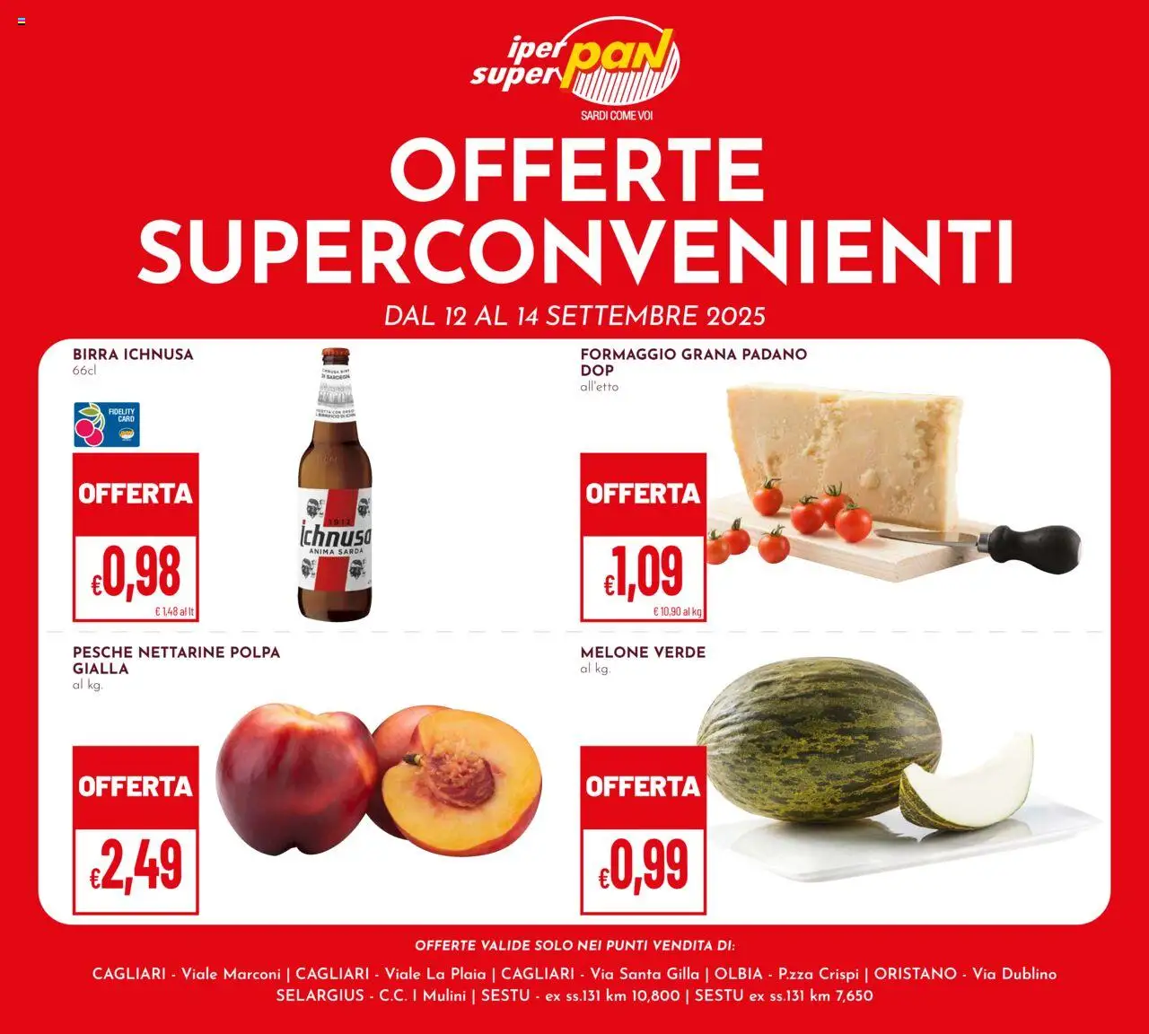 Volantino Pan del 12.09.2025 | Pagina: 1 | Prodotti: Birra, Formaggio, Melone, Grana Padano