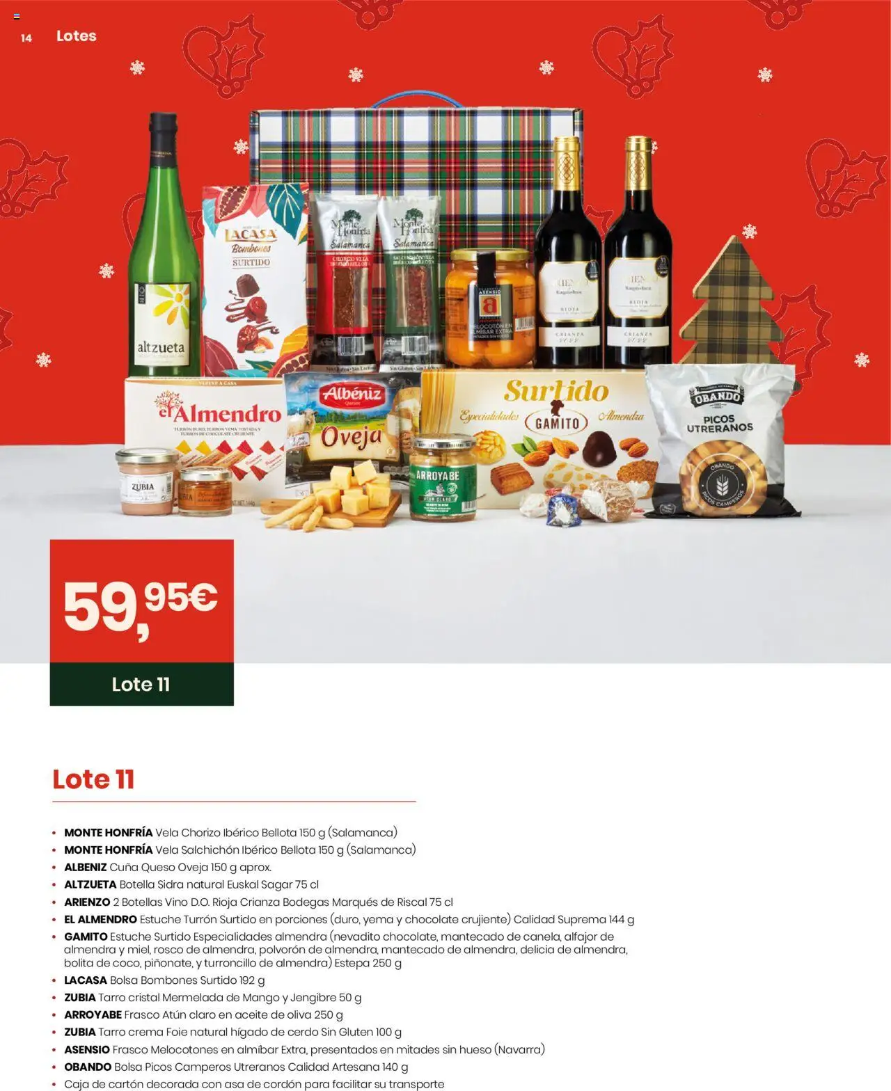 Eroski - Lotes y Cestas Navidad 2025 │ válido desde el 16.10.2025 | Página: 14 | Productos: Chocolate, Vino, Cerdo, Caja