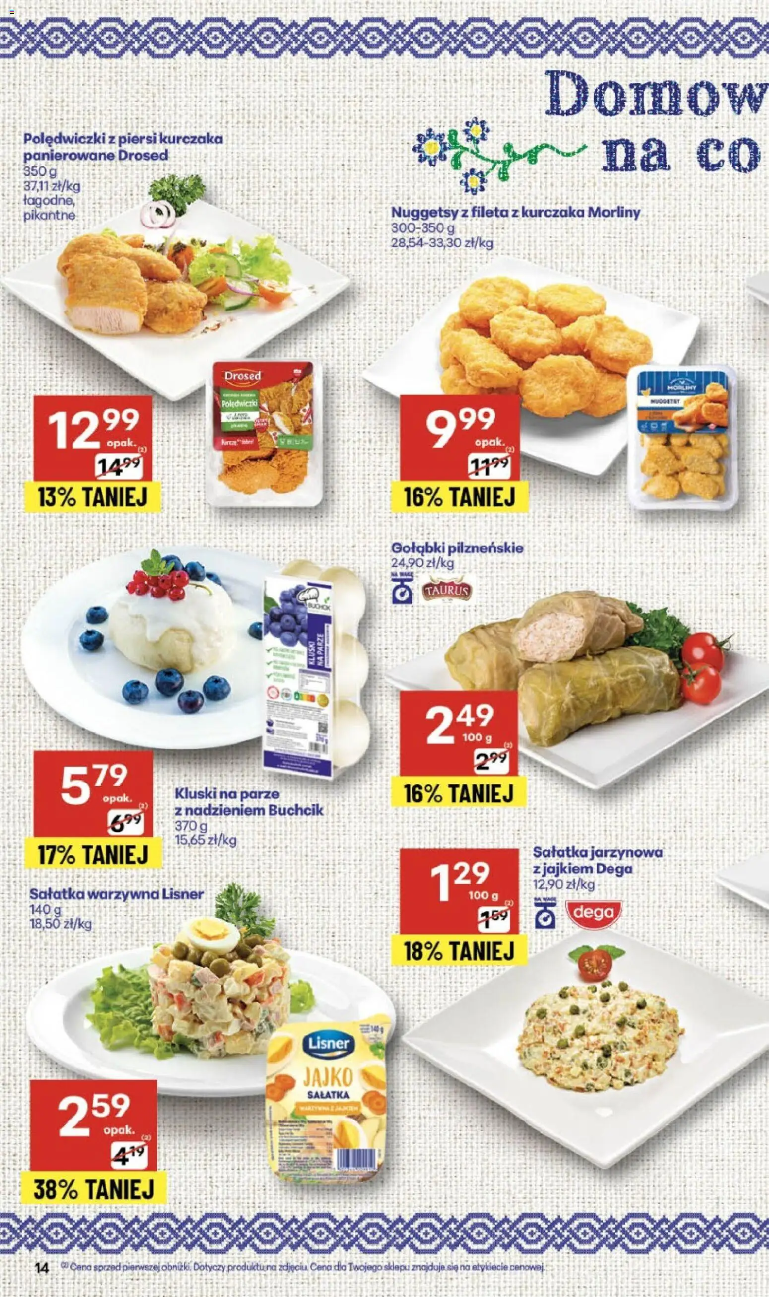 Delikatesy Centrum Gazetka - Sklepy Własne od 13.11.2025 | Strona: 14 | Produkty: Piersi, Kluski na parze, Sałatka