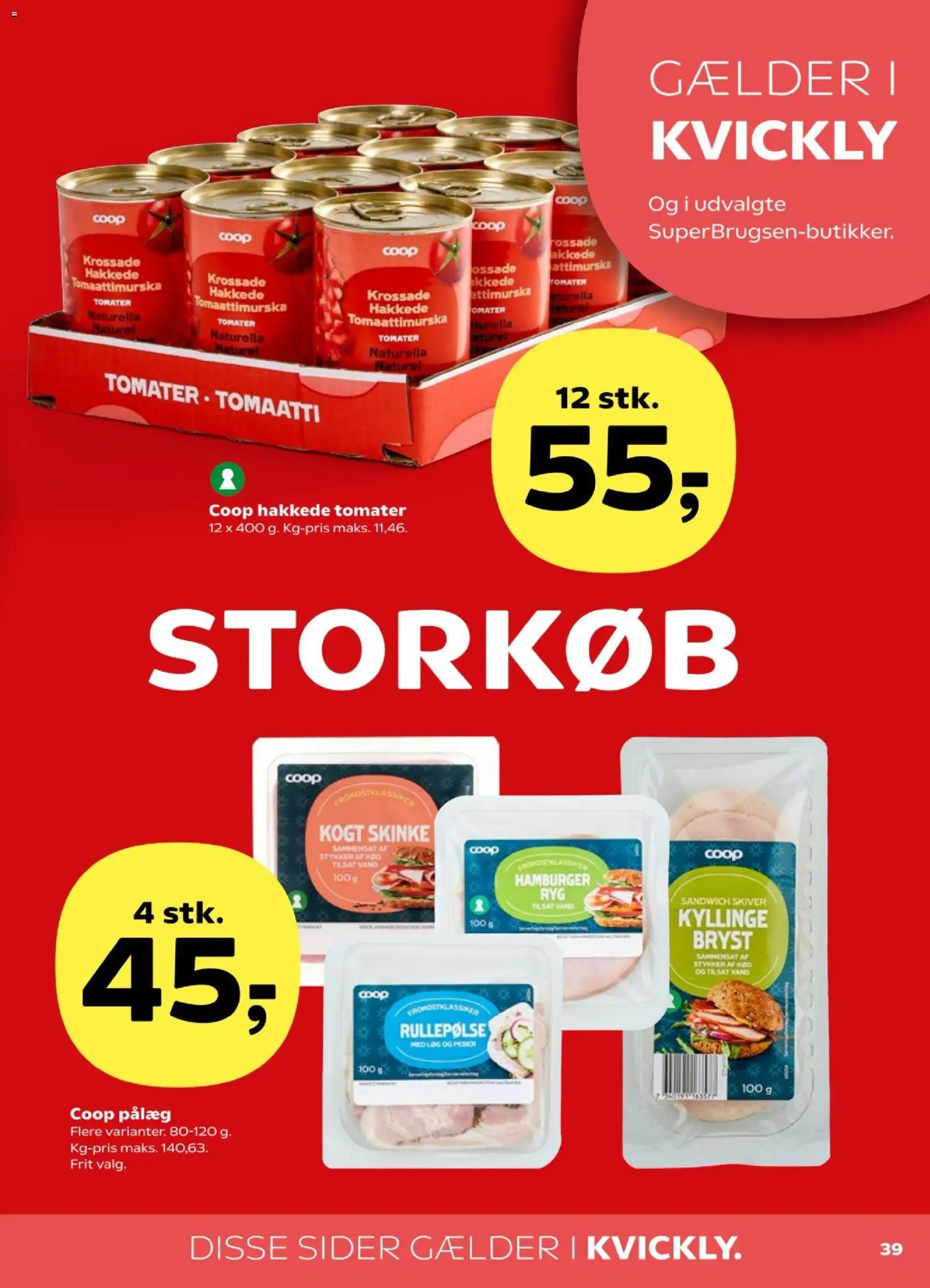 Kvickly tilbudsavis – gyldig fra 20.02.2026 | Side: 41 | Produkter: Tomater, Hakkede tomater, Pålæg, Peber
