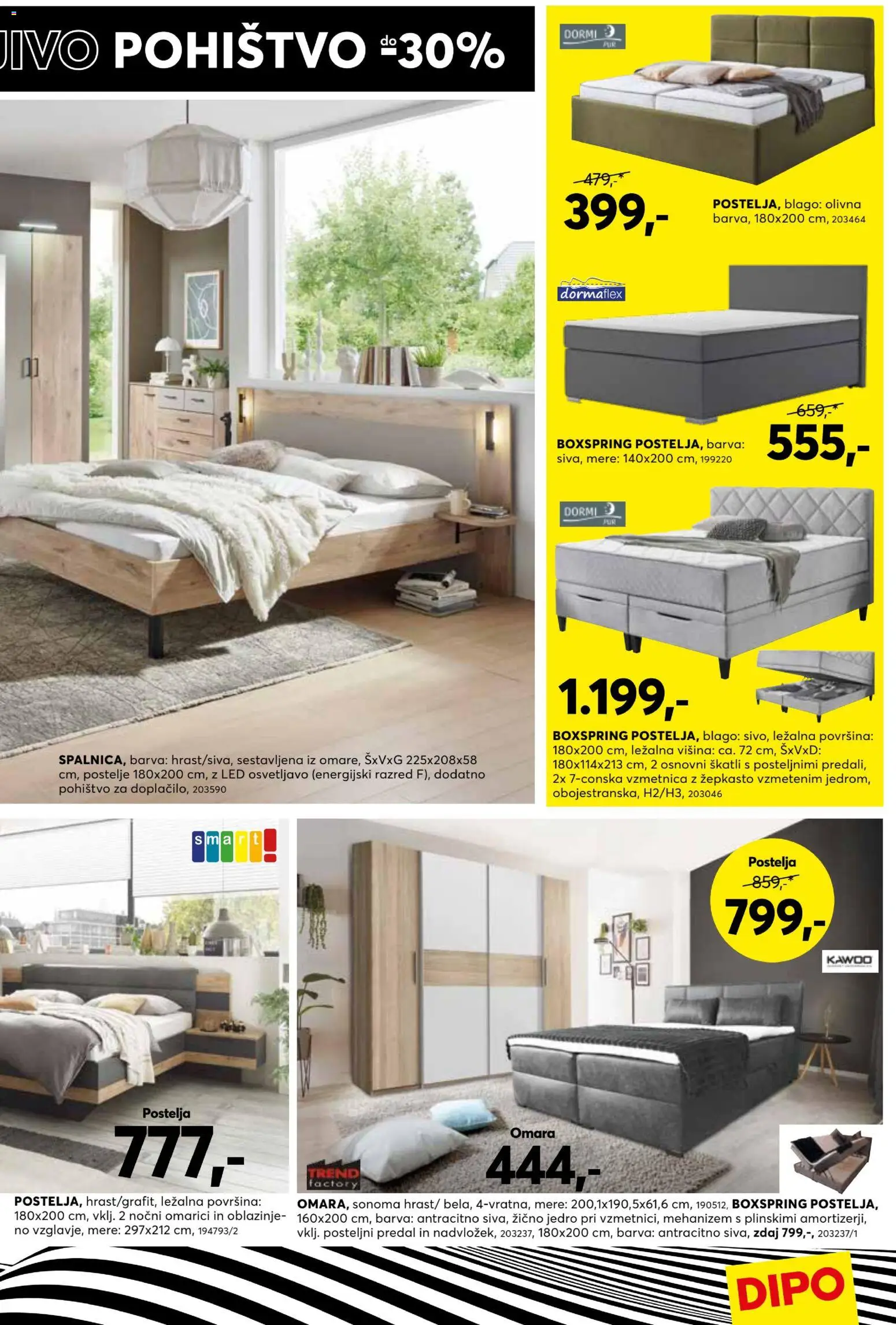 Novi Dipo katalog ponudbe – veljaven od 28.01.2026 | Stran: 9 | Izdelki: Pohištvo, Postelja, Omara, Barva