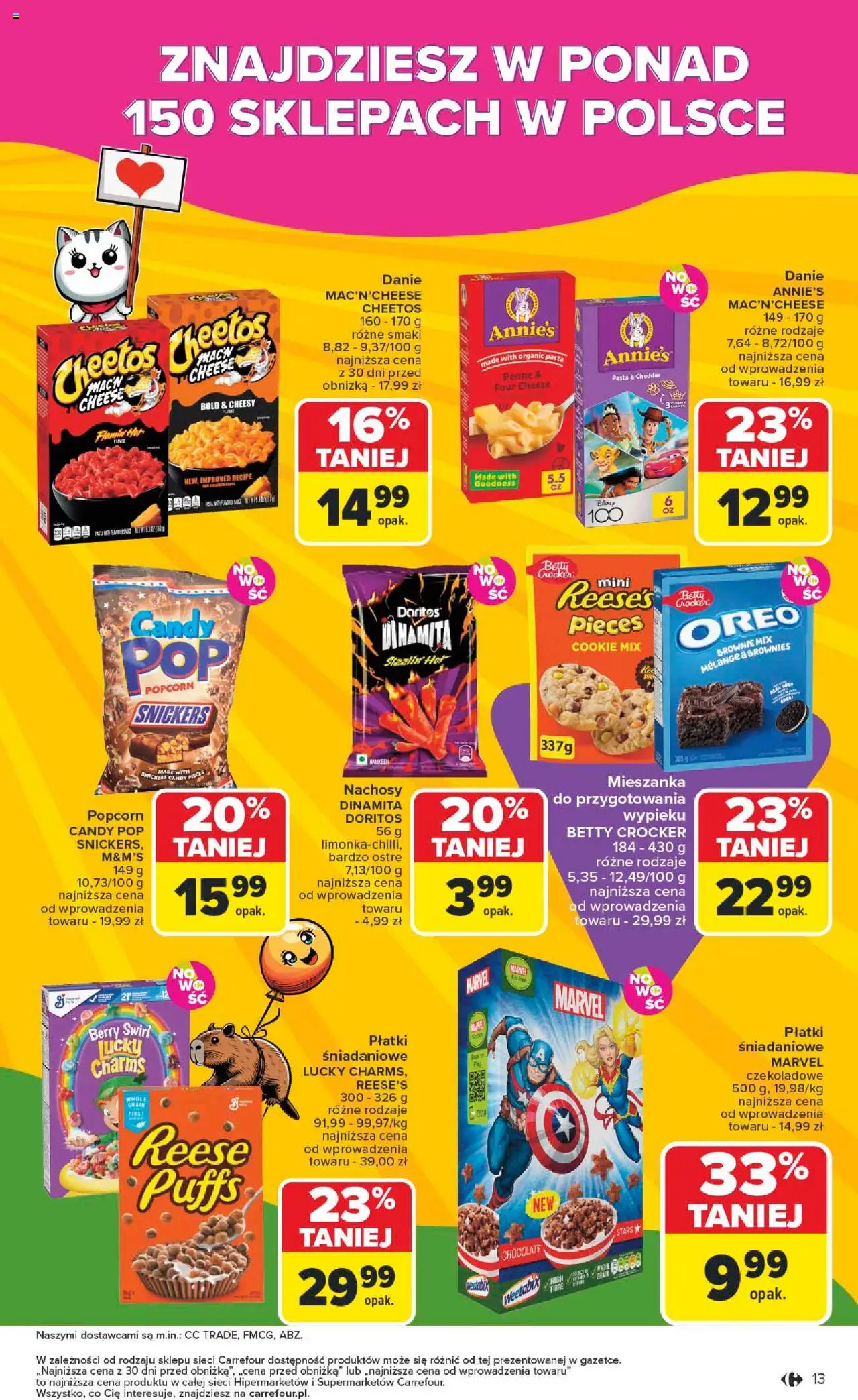 Carrefour Gazetka - Kuchnia amerykańska od 26.05.2025 | Strona: 13 | Produkty: Penne, M&M's, Brownie, Płatki
