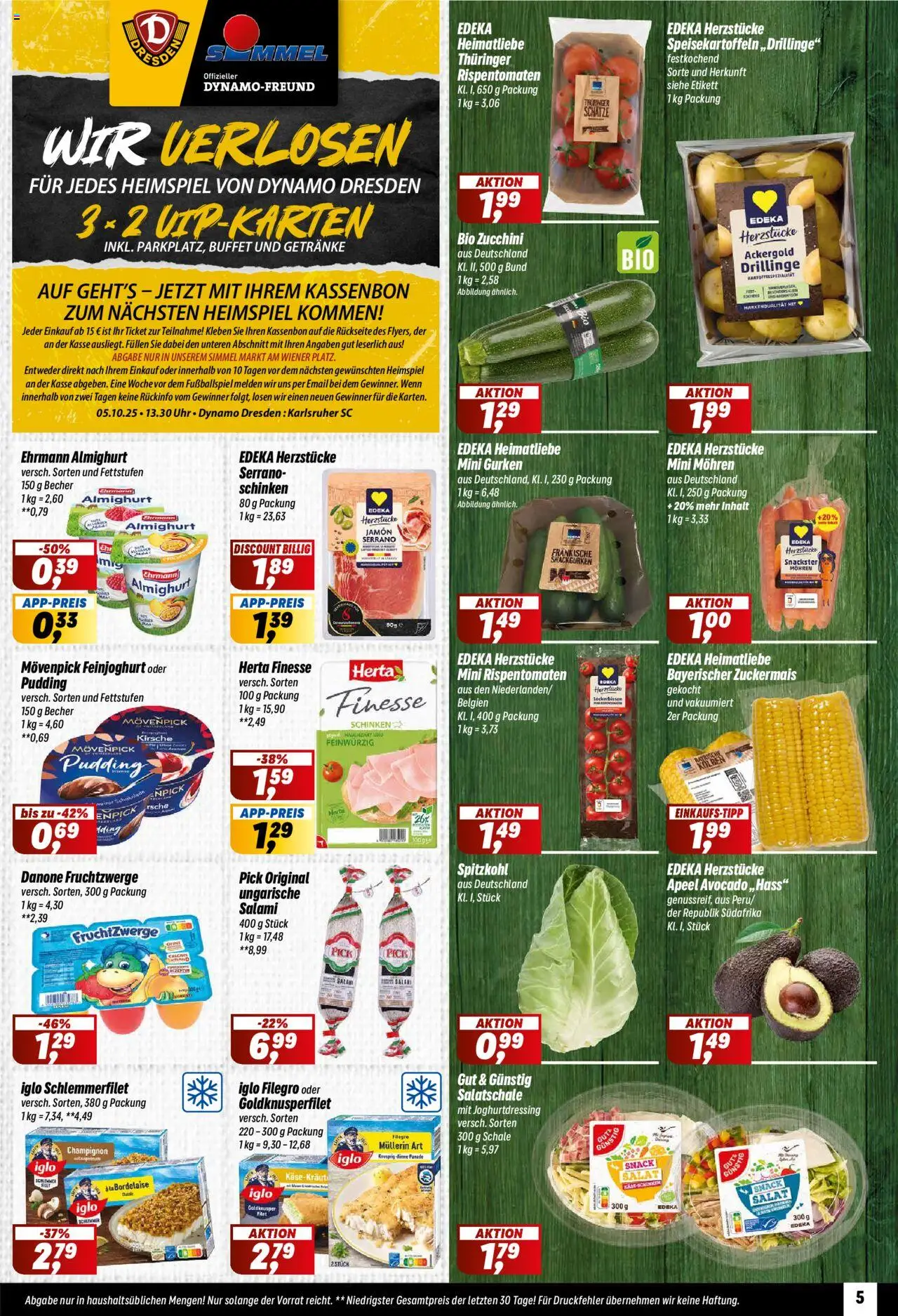 Simmel Prospekt 	 - gültig ab dem 04.08.2025 | Seite: 5 | Produkte: Fruchtzwerge, Pudding, Mohren, Salat