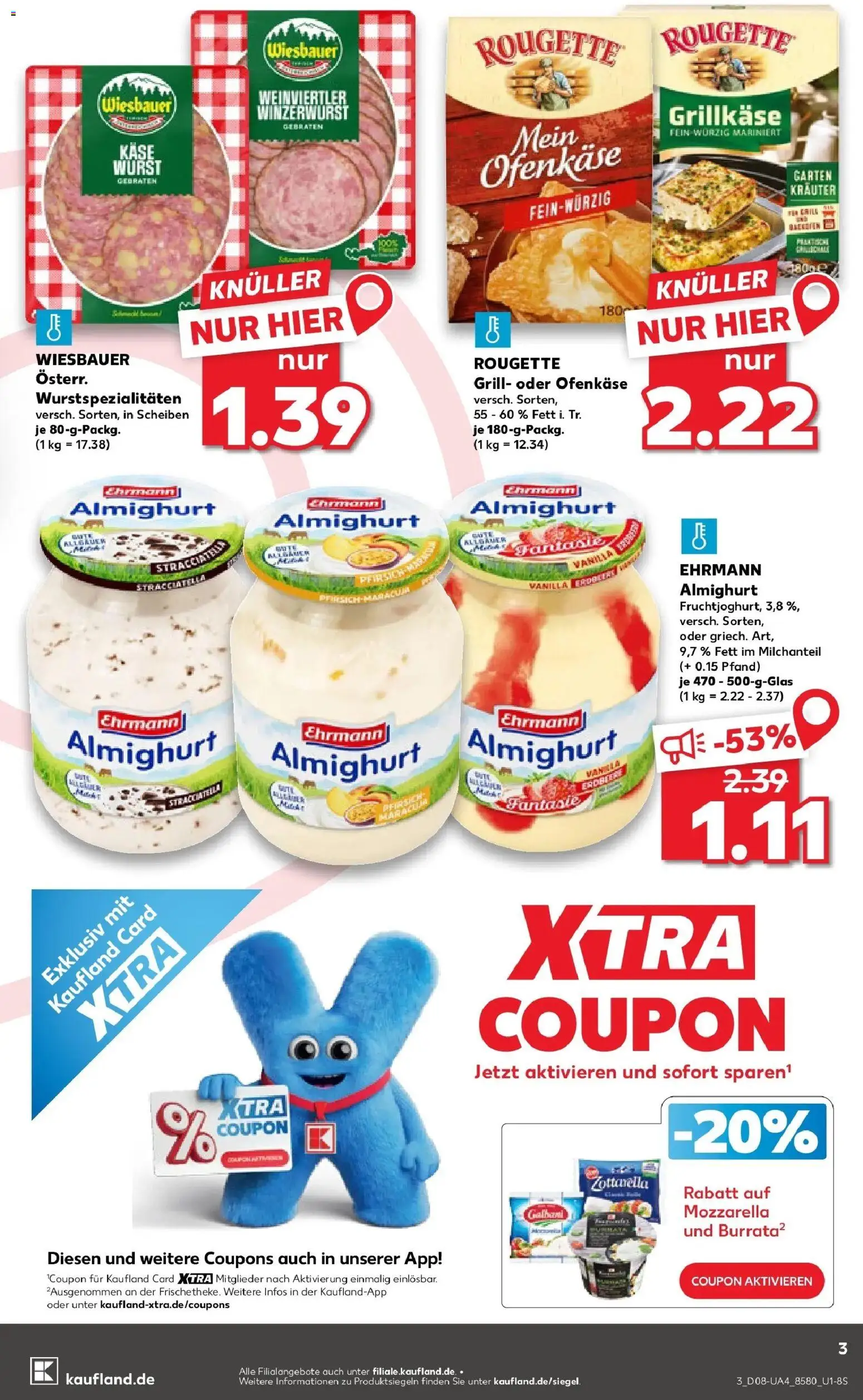 Kaufland prospekt Waldshut-Tiengen	 – gültig ab 19.02.2026 | Seite: 11 | Produkte: Grill, Ehrmann almighurt, Käse, Mozzarella