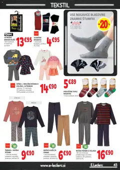 E.leclerc katalog akcije – veljaven od 08.10.2025 | Stran: 45 | Izdelki: Pižama, Hlace, Nogavice