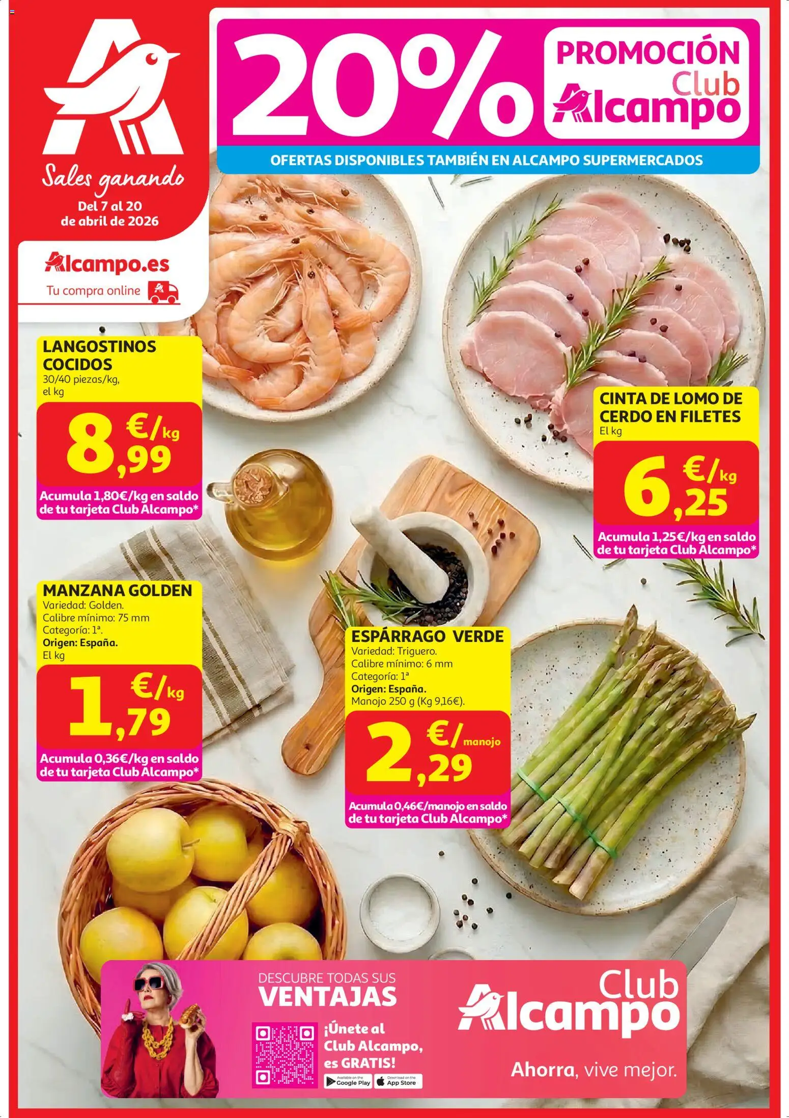 Alcampo  HG Unico Mad │ válido desde el 07.04.2026 | Página: 1 | Productos: Cerdo, Manzana