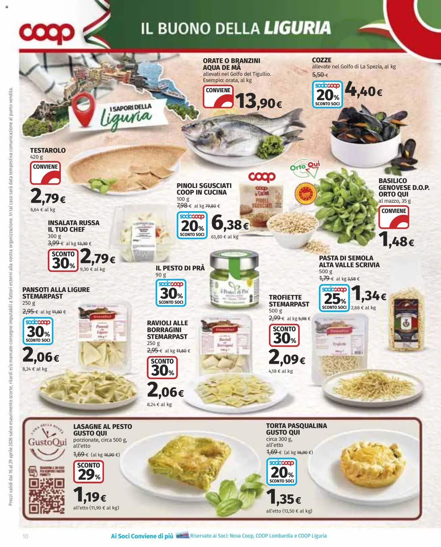 Volantino COOP del 16.04.2026 | Pagina: 10 | Prodotti: Cozze, Pasta, Pesto, Basilico