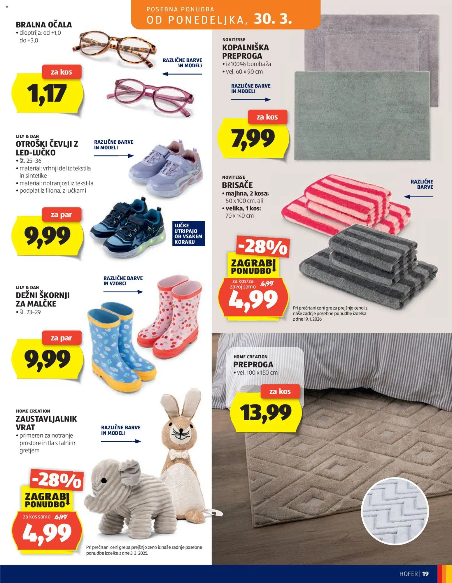 Novi Hofer katalog ponudbe – veljaven od 25.03.2026 | Stran: 19 | Izdelki: Škornji, Preproga, Cevlji, Ocala