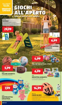 Anteprima del volantino Aldi volantino valido a partire dal 13.04.2026 | Pagina: 26 | Prodotti: Bicicletta, Scivolo