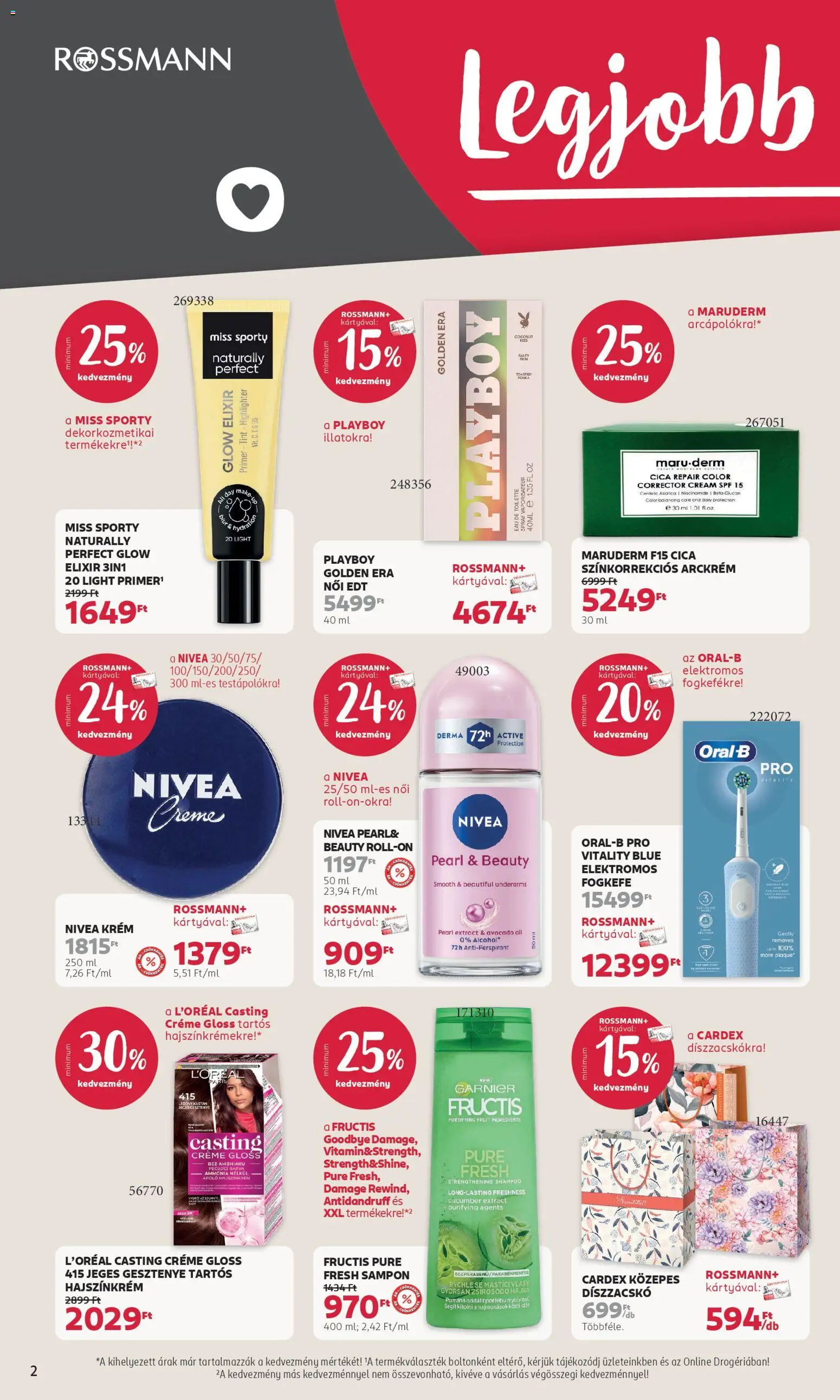 Rossmann akciós ujság - amely érvényes a következő dátumtól: 20.04.2026 | Oldal: 2 | Termékek: Elektromos fogkefe, Roll-on, Sampon, Fogkefe