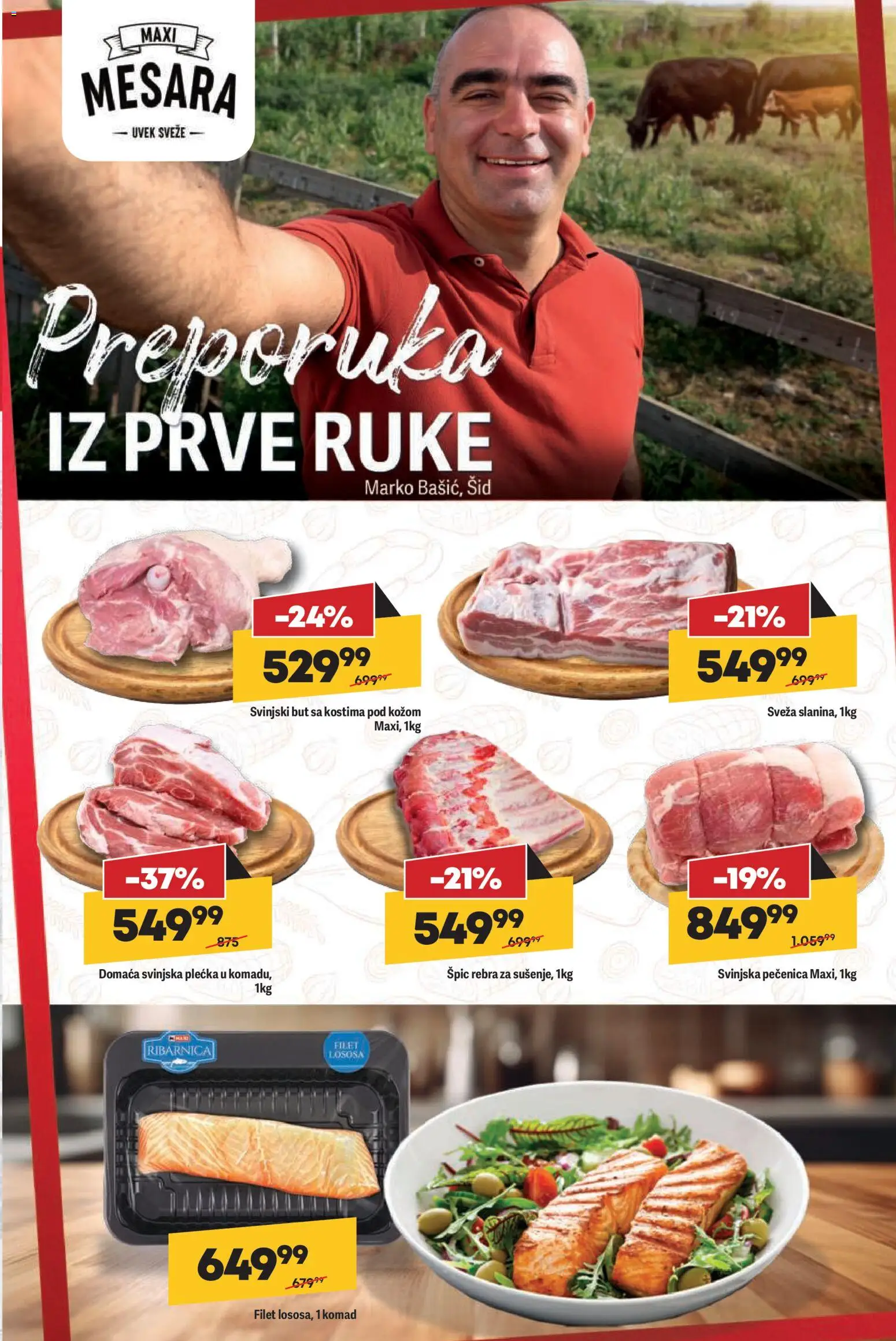 Maxi katalog - važi od 04.12.2025 | Strana: 13 | Proizvode: Svinjski but, Svinjska plećka, Pečenica