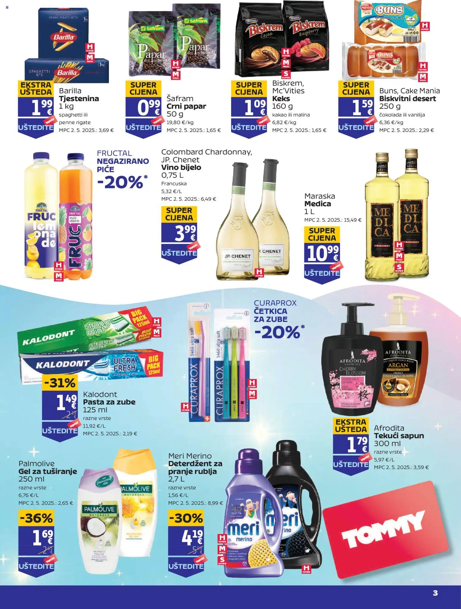 Tommy katalog | vrijedi od 20.11.2025 | Stranica: 3 | Proizvodi: Sapun, Vino, Pasta za zube, Tjestenina