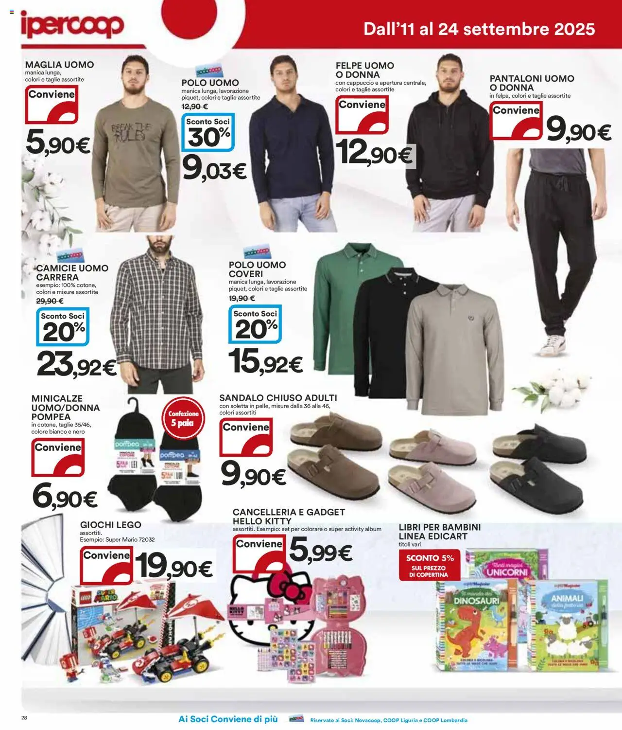 Volantino Ipercoop del 11.09.2025 | Pagina: 28 | Prodotti: Pantaloni, Polo, Cappuccio
