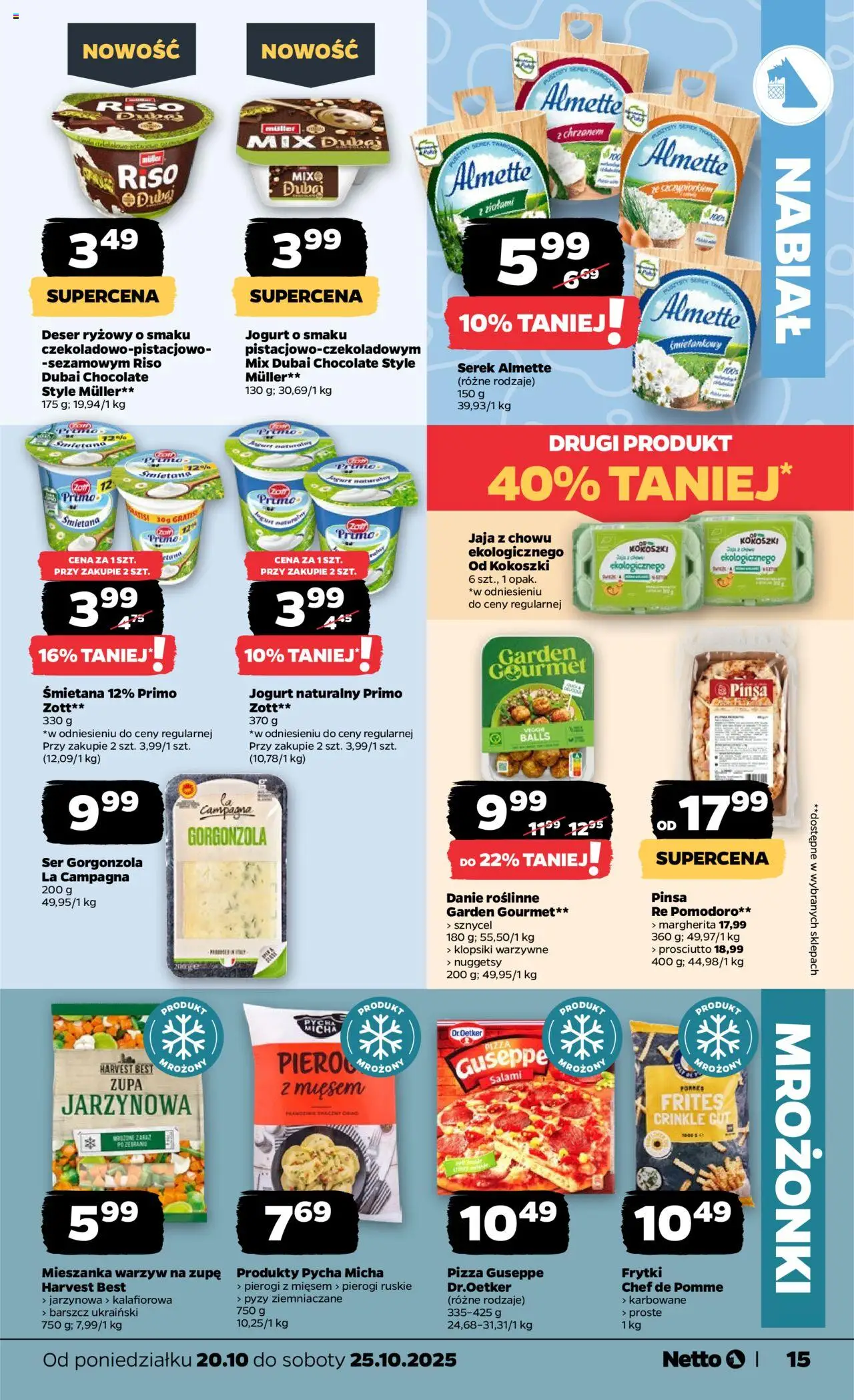 Netto gazetka - Spożywcza od 20.10.2025 | Strona: 15 | Produkty: Zupa, Ser, Salami, Pizza