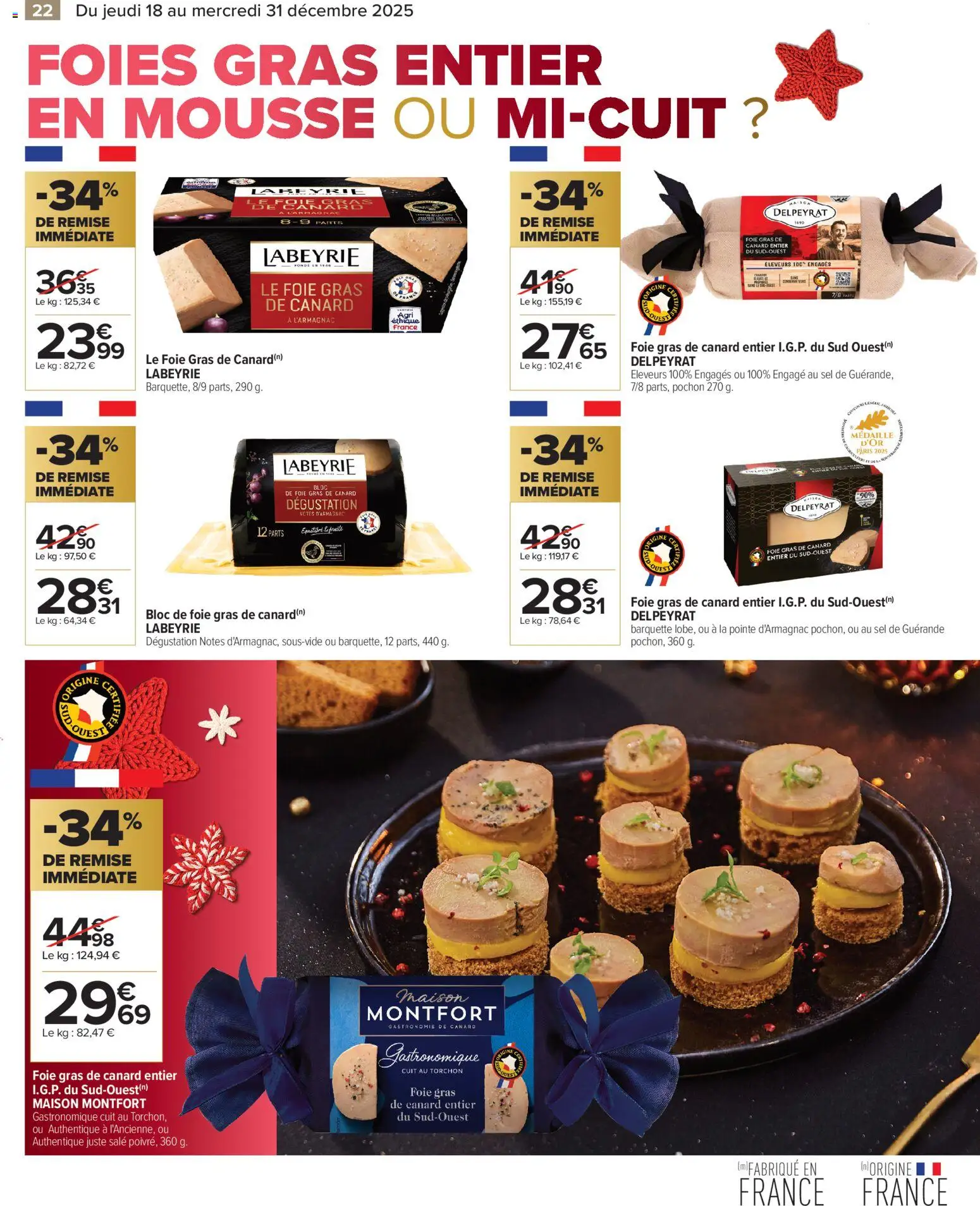 {H1} | Page: 22 | Produits: Foie Gras de Canard, Foie gras de canard entier, Sel, Bloc de foie gras