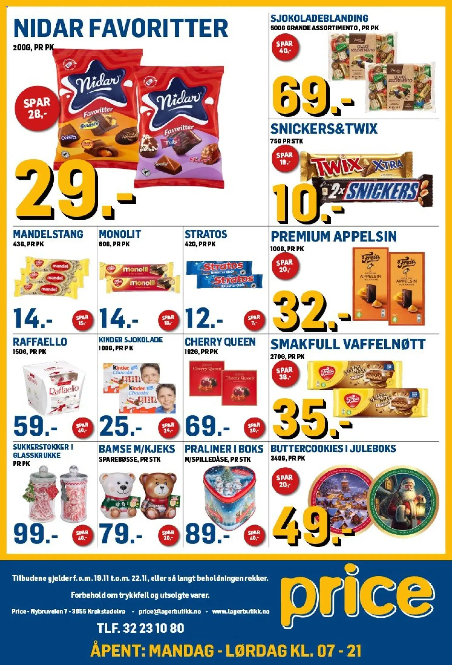 {H1} | Side: 3 | Produkter: Sjokolade, Tejp, Boks, Solskyddsolja