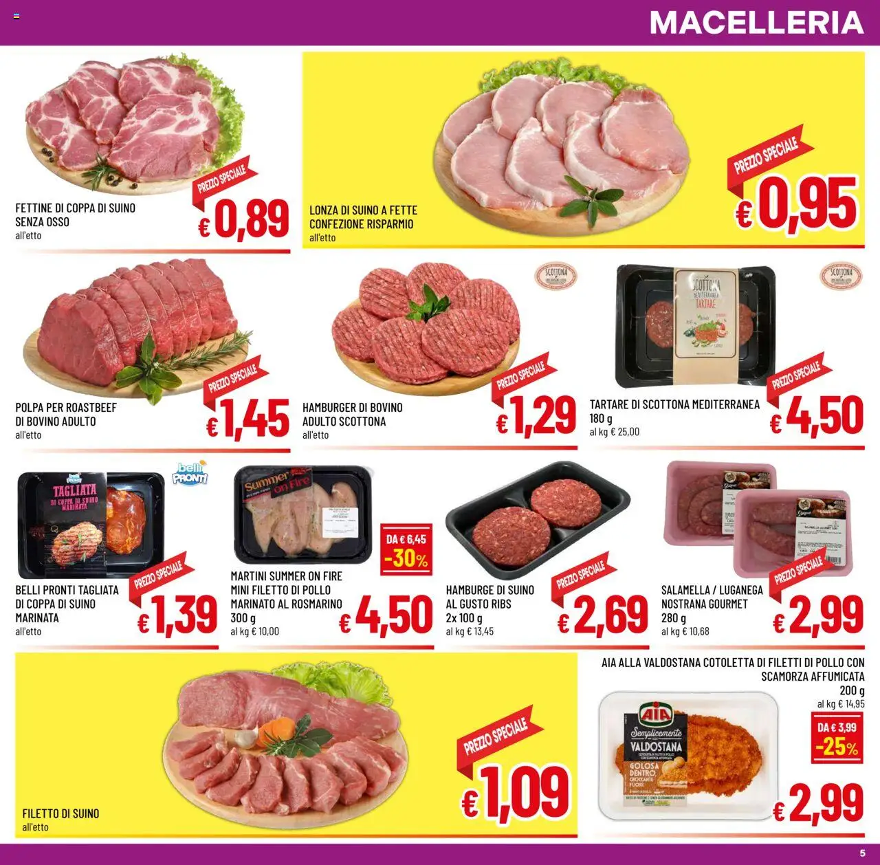 Volantino A&O del 20.08.2025 | Pagina: 5 | Prodotti: Rosmarino, Pollo, Suino, Hamburger