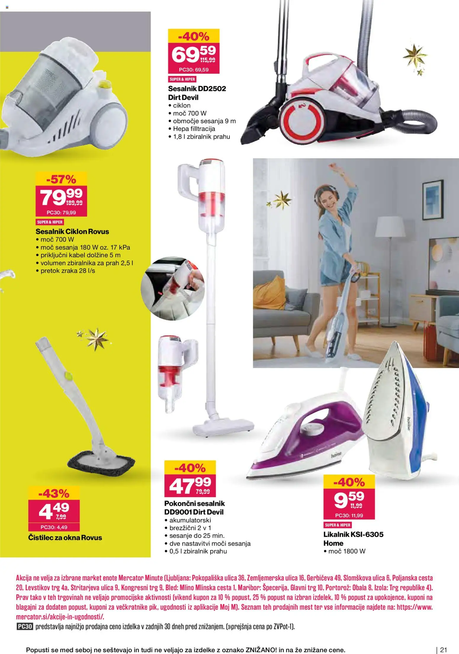 Novi Mercator katalog ponudbe – veljaven od 19.11.2025 | Stran: 21 | Izdelki: Kabel, Likalnik, Sesalnik