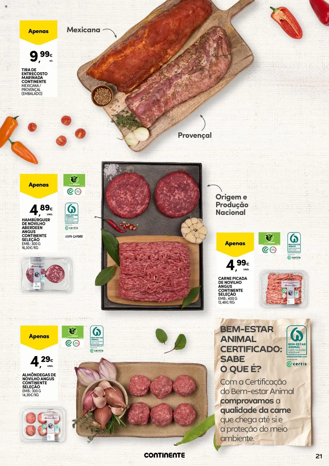 Continente - Frescos: O outono vem cheio de sabor │ válido de 21.10.2025 | Página: 21 | Produtos: Hambúrguer, Carne picada, Carne