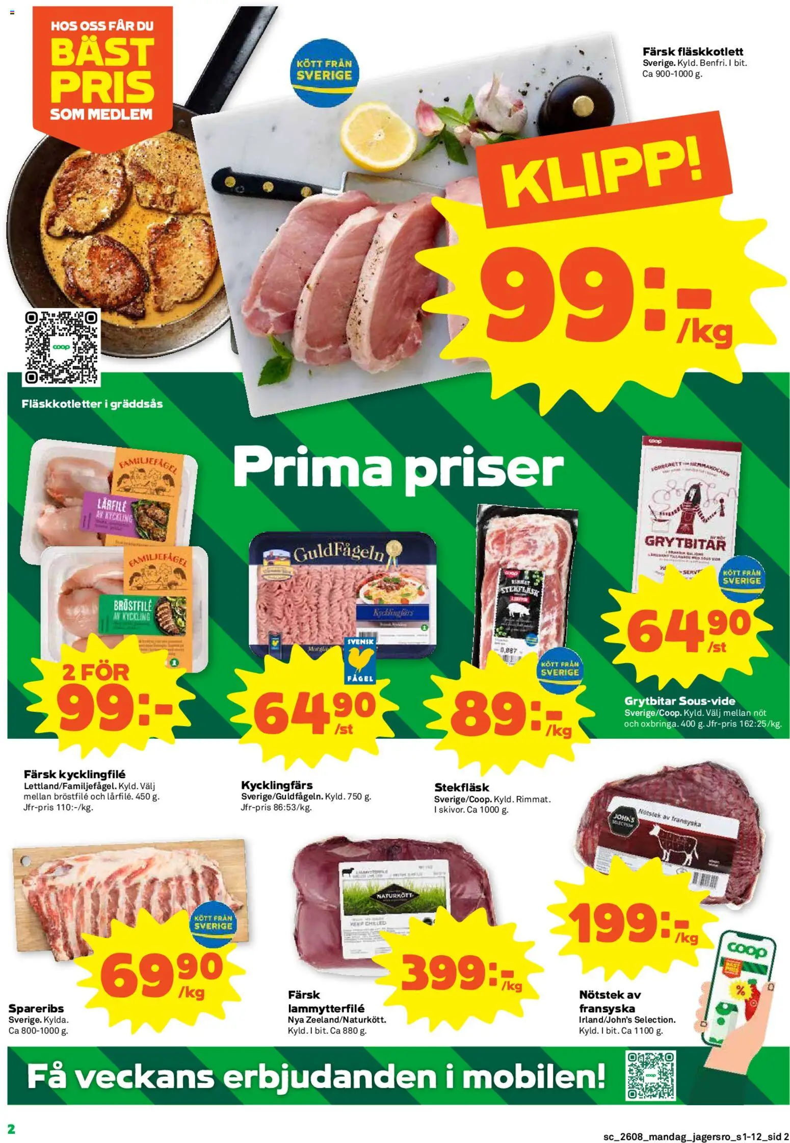 Coop Forum reklamblad aktuell från 16.02.2026 | Sida: 2 | Produkter: Kycklingfile
