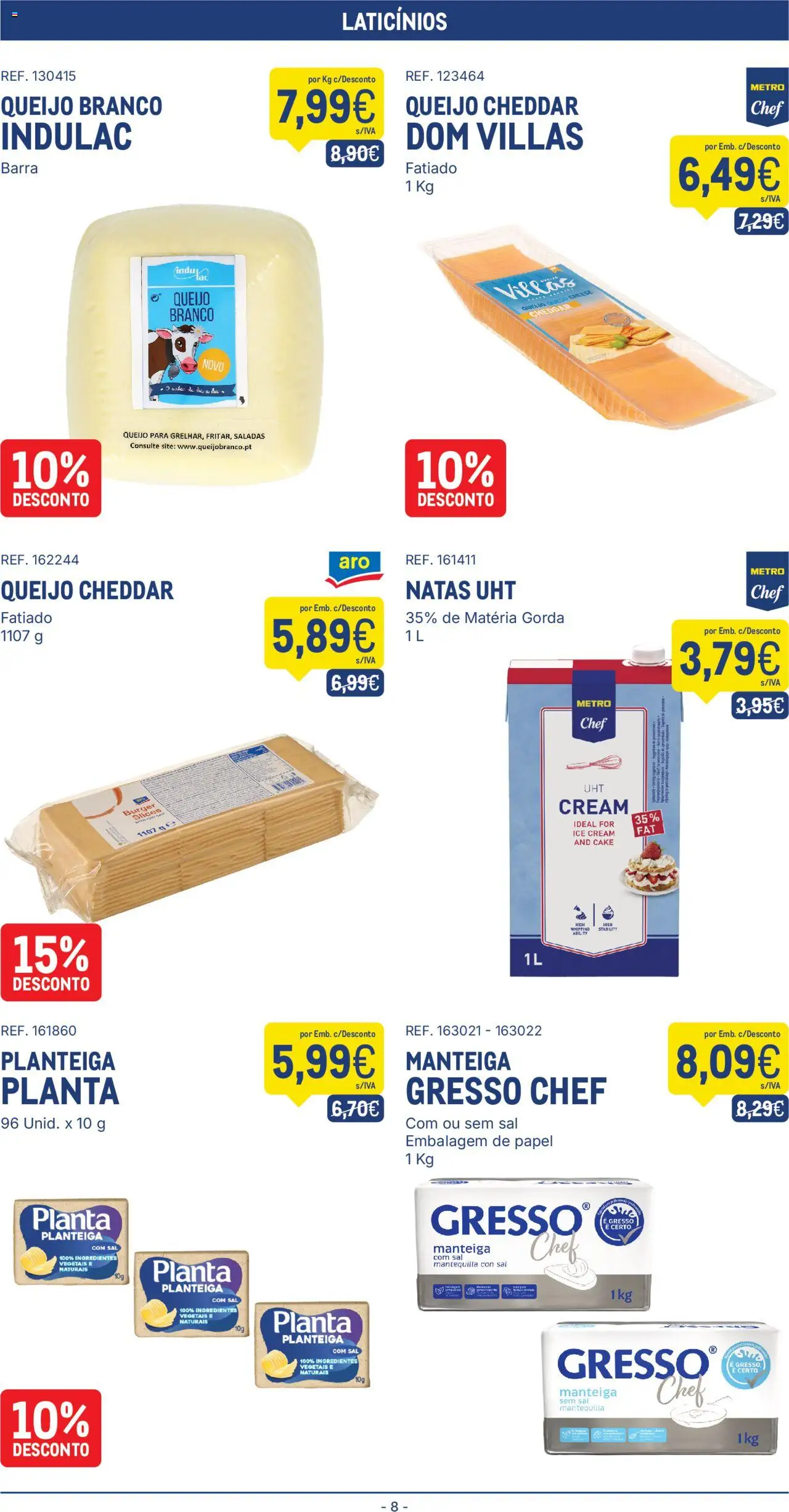 Makro folheto │ válido de 21.10.2025 | Página: 8 | Produtos: Sal, Saladas, Queijo, Natas