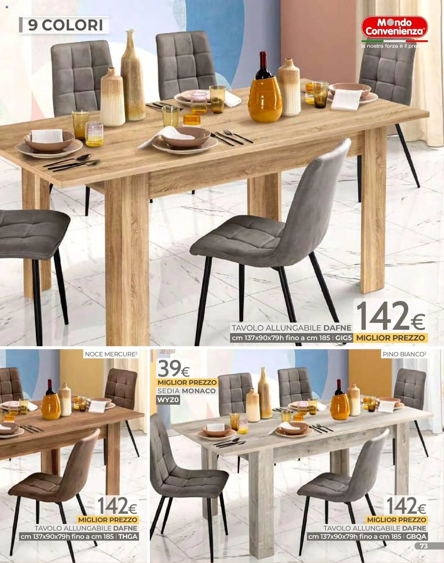 Volantino Mondo Convenienza del 01.01.2026 | Pagina: 75 | Prodotti: Tavolo, Sedia