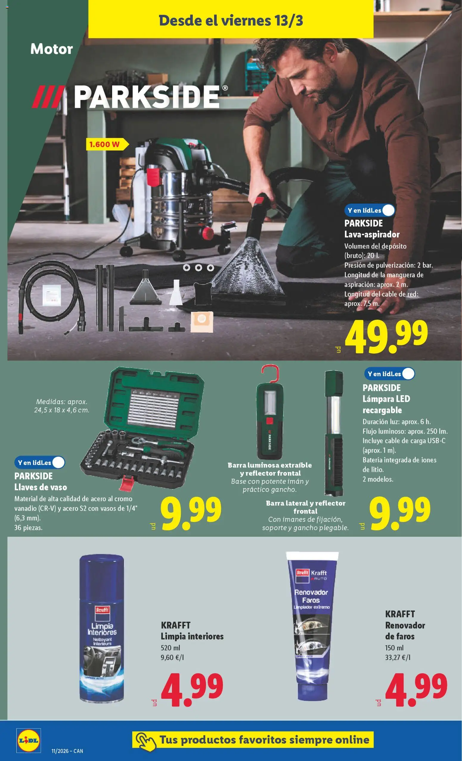 Lidl folleto de bazar │ válido desde el 09.03.2026 | Página: 22 | Productos: Manguera, Vasos, Batería, Lámpara