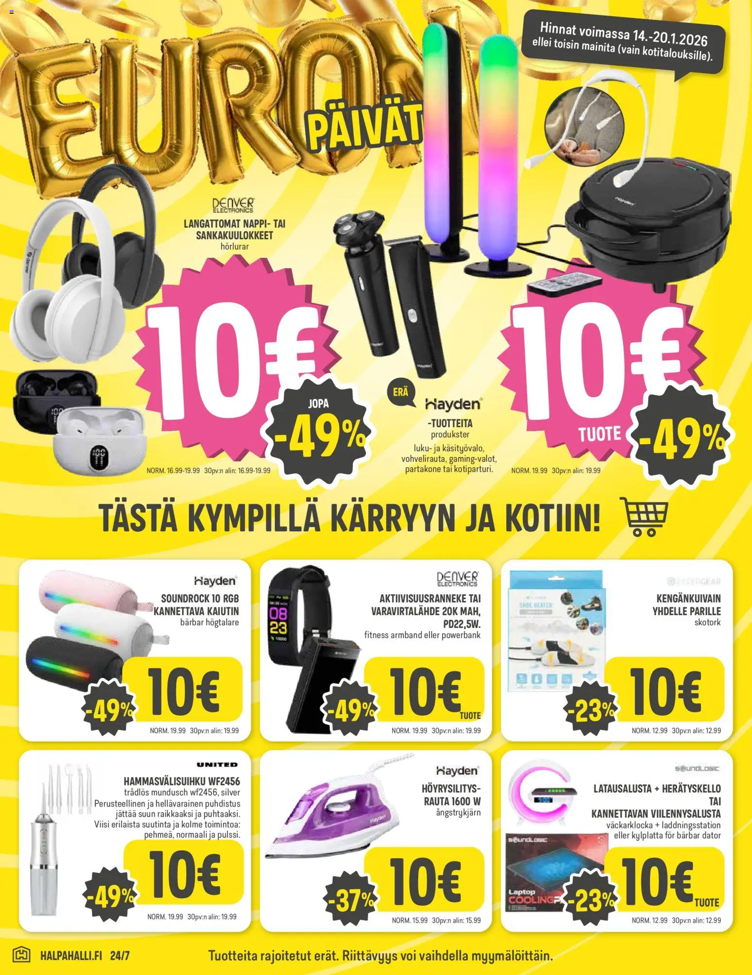 Halpa Halli tarjoukset – voimassa 14.01.2026 alkaen | Sivu: 8 | Tuotteet: Kaiutin, Varavirtalähde, Voi, Powerbank
