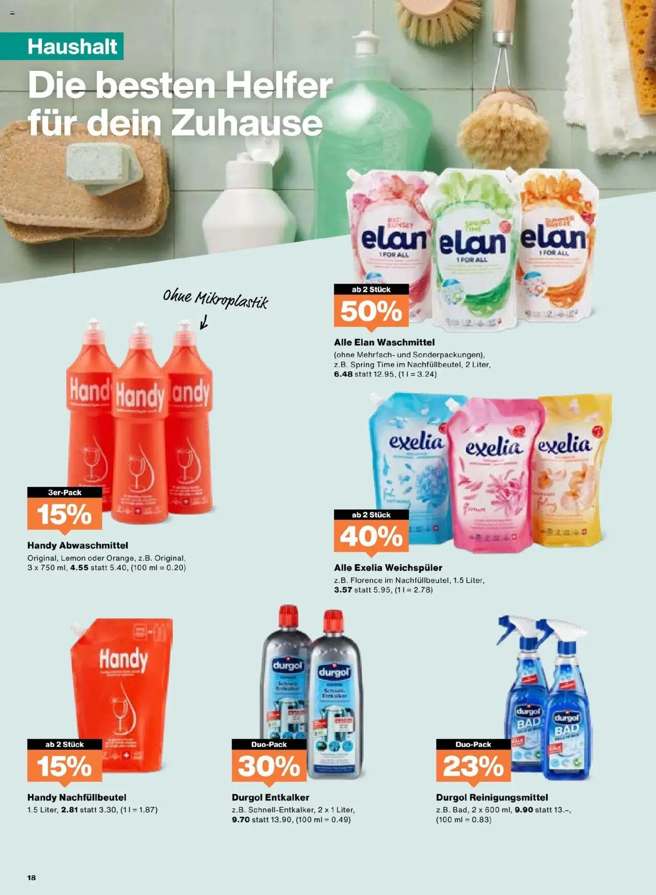 Migros Aktionen ab 19.08.2025 | Seite: 18 | Produkte: Weichspüler, Waschmittel
