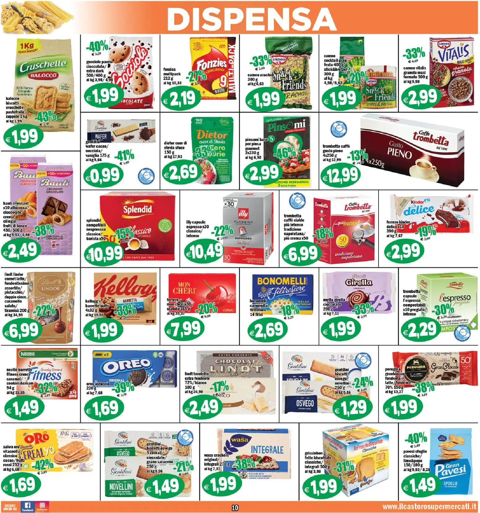 Volantino Il Castoro del 27.11.2025 | Pagina: 10 | Prodotti: Farina, Barretta, Croissant, Fette biscottate