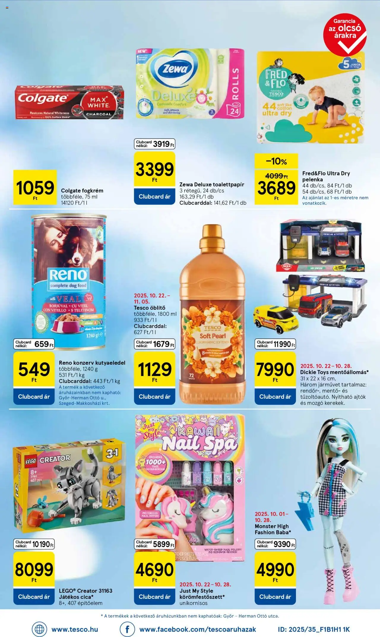Tesco akciós ujság - amely érvényes a következő dátumtól: 21.10.2025 | Oldal: 8 | Termékek: Kutyaeledel, Öblítő, Ajtók, Fogkrém