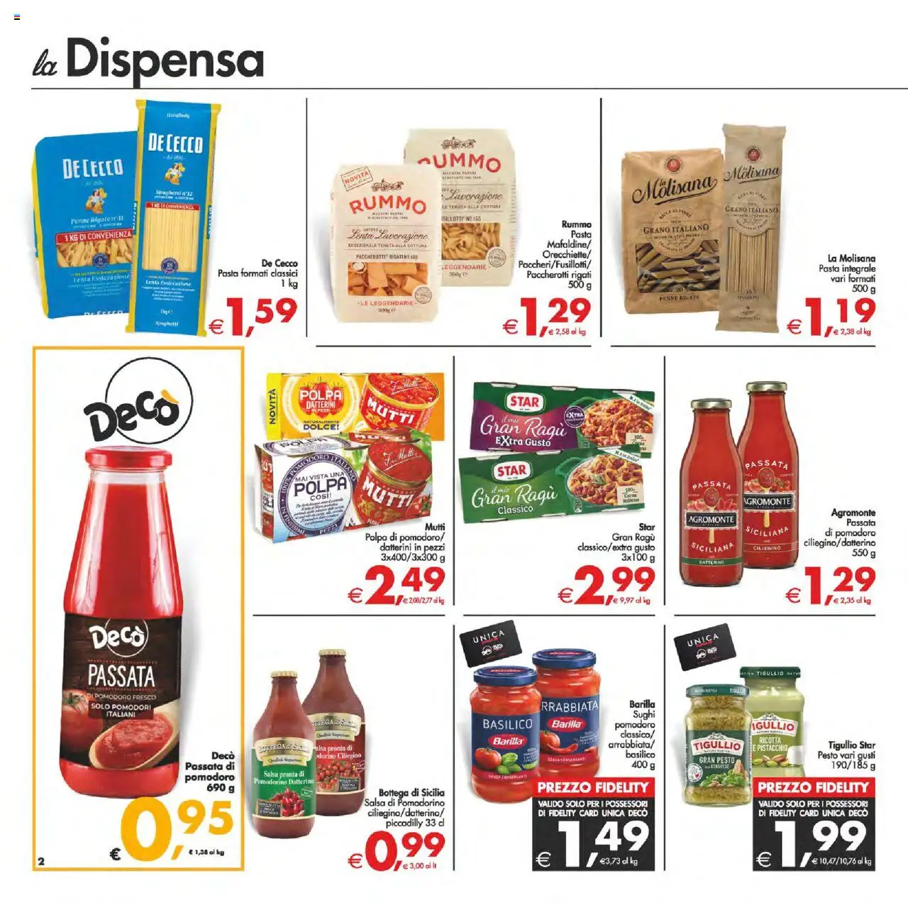 Volantino Decò del 02.09.2025 | Pagina: 2 | Prodotti: Salsa, Pomodoro, Passata di pomodoro, Penne