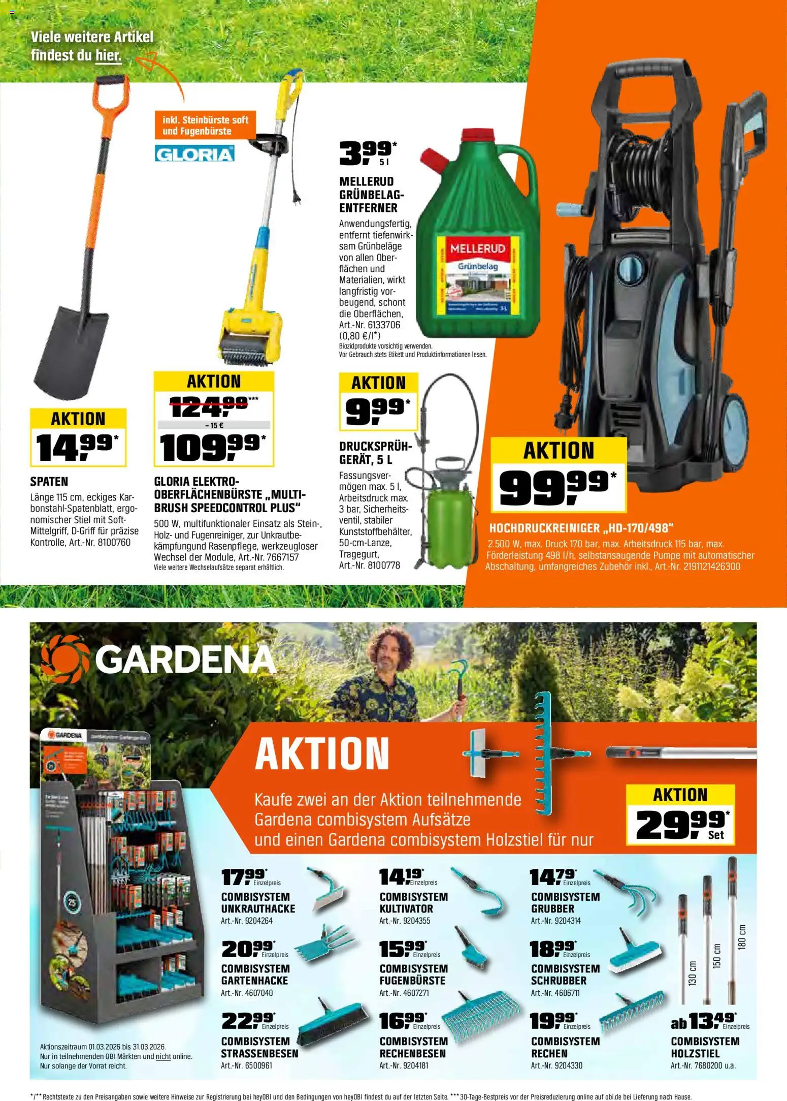 Obi Prospekt 	 – gültig ab 01.03.2026 | Seite: 3 | Produkte: Bürste, Hochdruckreiniger