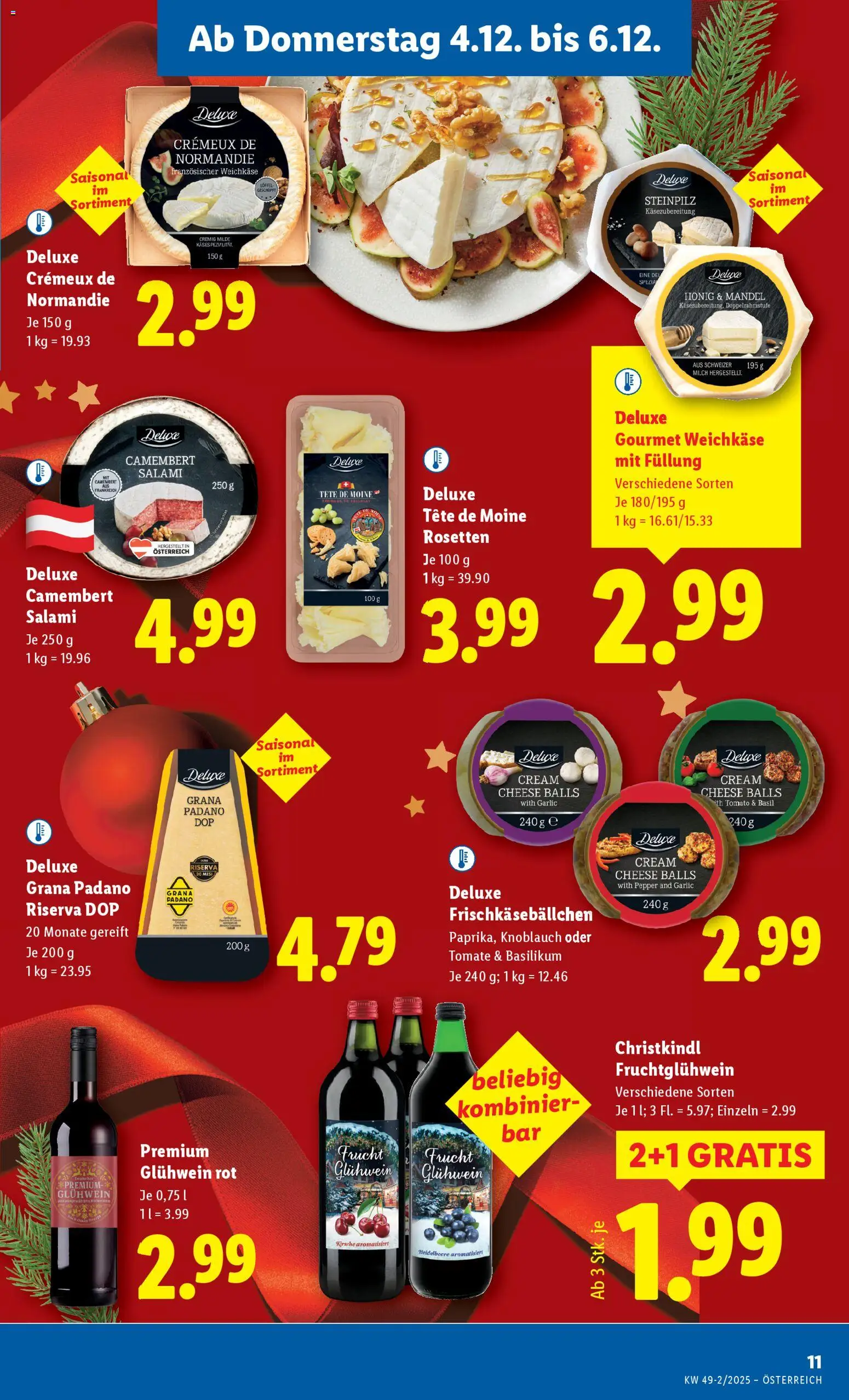 Lidl Flugblatt - Altenmarkt im Pongau, St. Johann im Pongau, Zell am See gültig ab 04.12.2025 | Seite: 13 | Produkte: Knoblauch, Milch, Salami