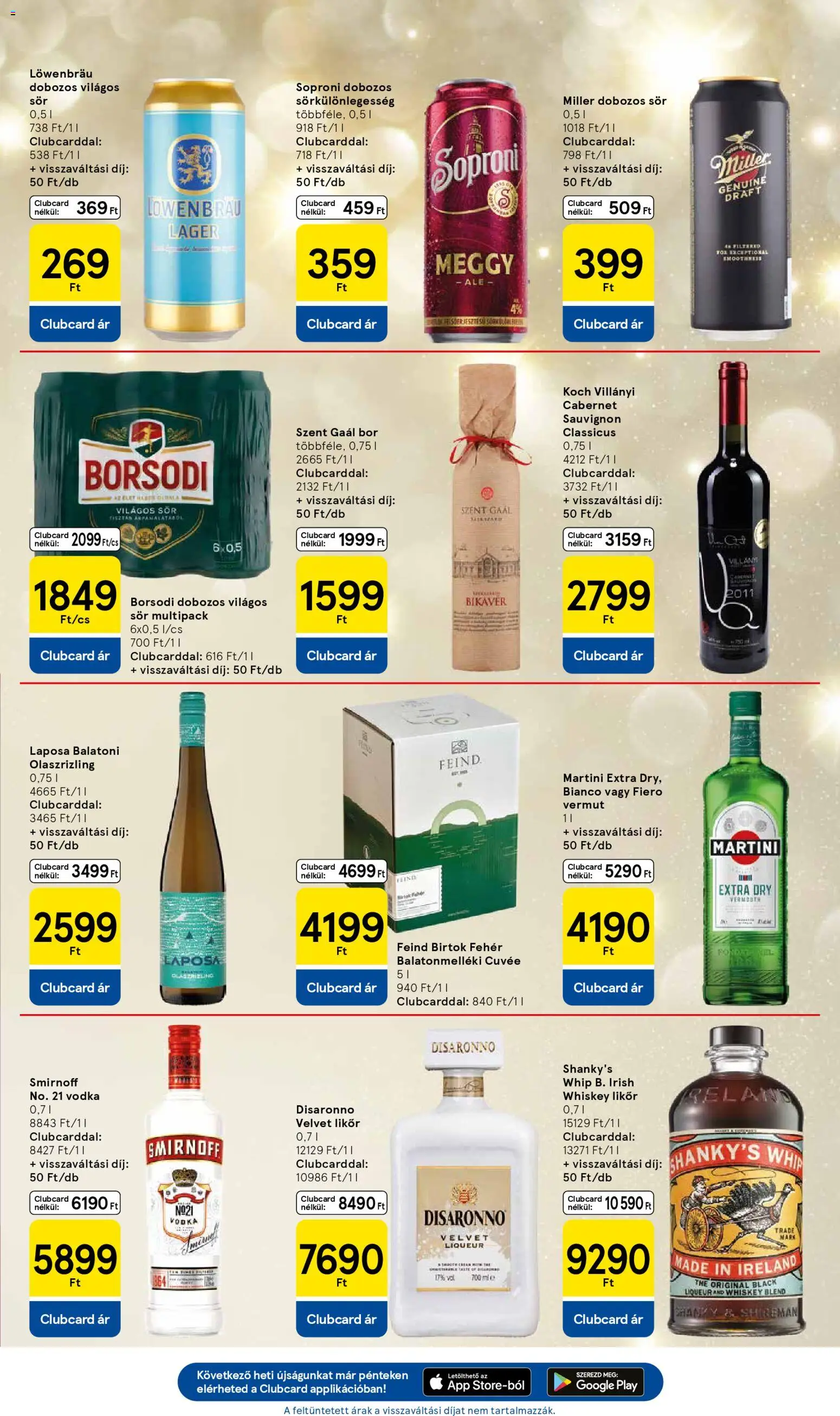 Tesco akciós ujság - amely érvényes a következő dátumtól: 13.11.2025 | Oldal: 27 | Termékek: Whiskey, Meggy, Bor, Likőr