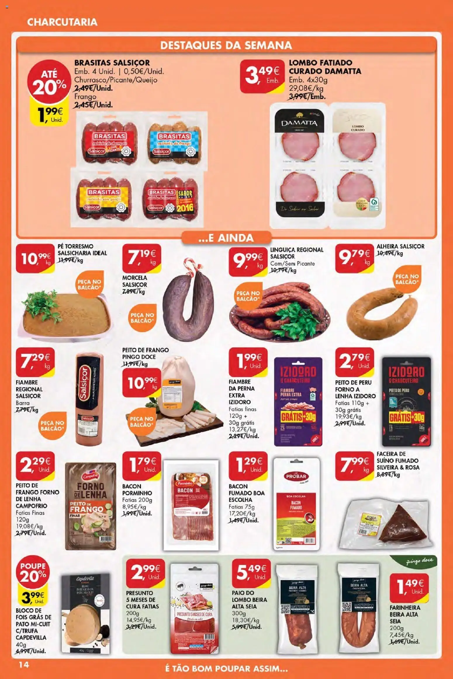 Pingo Doce Poupe Esta Semana Açores │ válido de 26.03.2026 | Página: 14 | Produtos: Forno, Peito de peru, Linguiça, Lombo