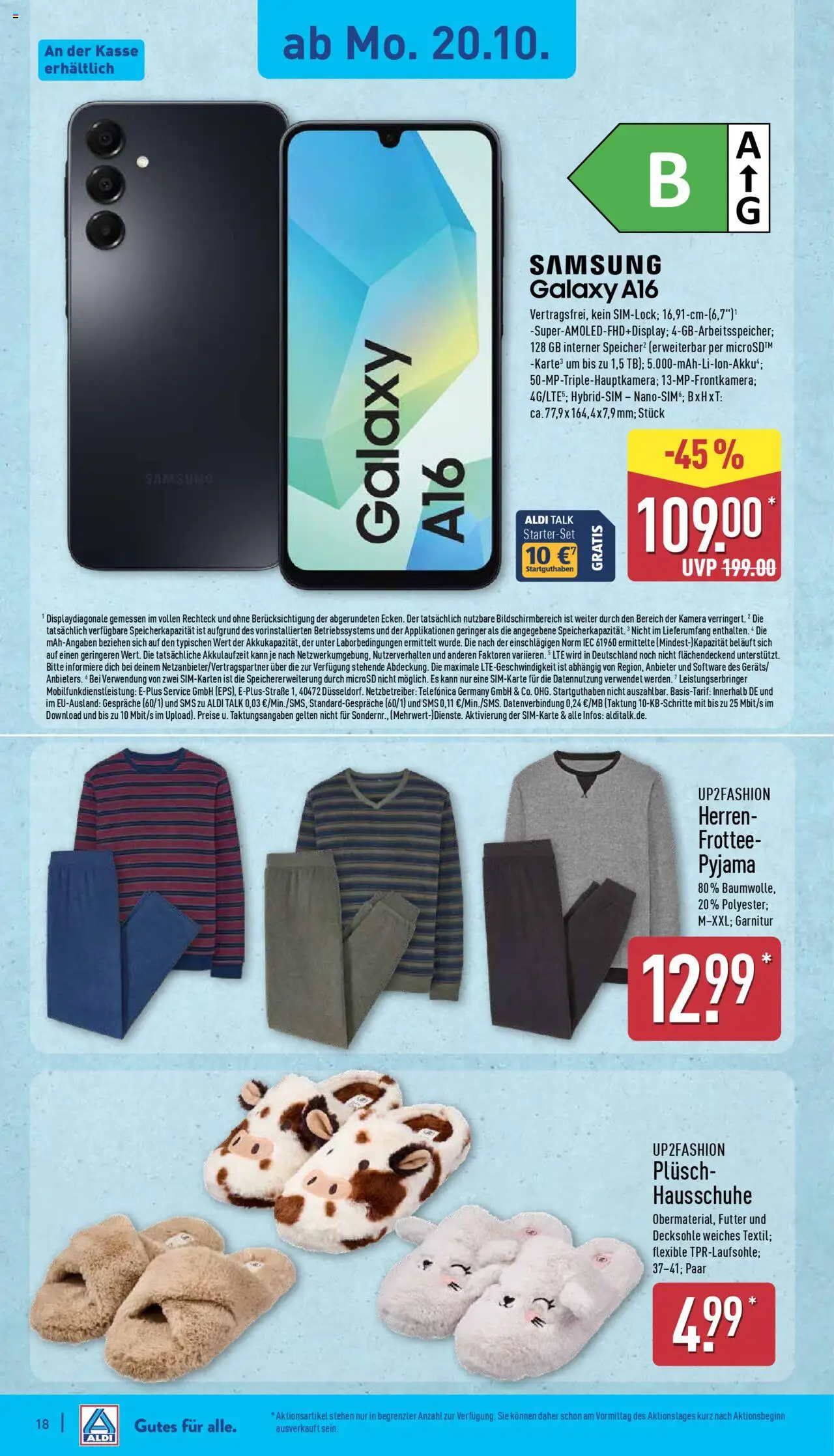 Aldi Prospekt 	 – gültig ab 20.10.2025 | Seite: 18 | Produkte: Kamera, Up2fashion, Pyjama, Hausschuhe