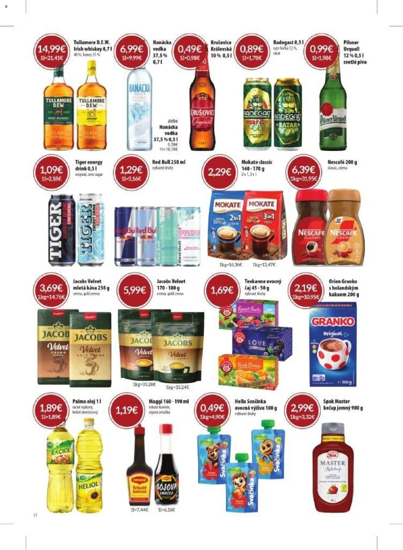 Nové KARMEN CBA akcie – leták je platný od 05.03.2026 | Strana: 21 | Produkty: Olej, Káva, Čaj, Teekanne