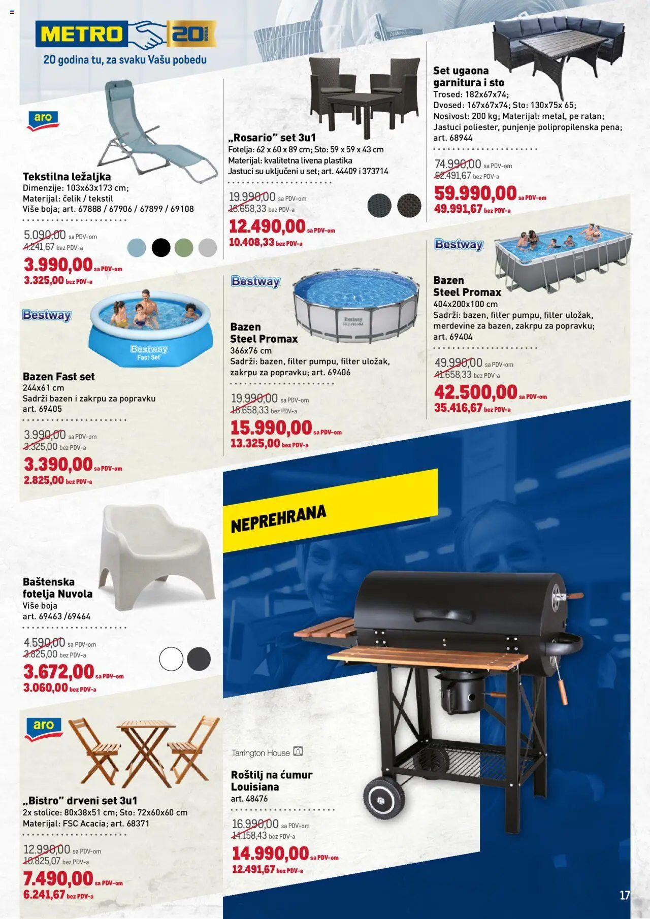 Metro katalog - važi od 26.06.2025 | Strana: 17 | Proizvode: Fotelja, Ležaljka, Trosed, Roštilj