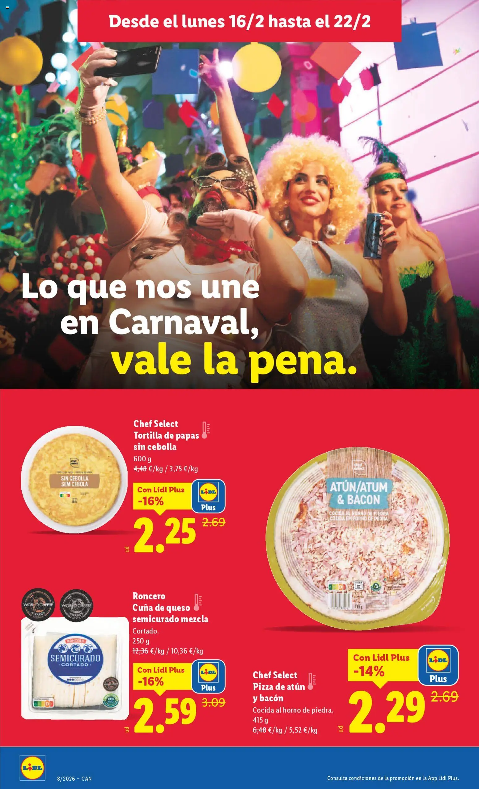 Lidl - Canarias  │ válido desde el 16.02.2026 | Página: 28 | Productos: Queso, Pizza, Horno, Cuna